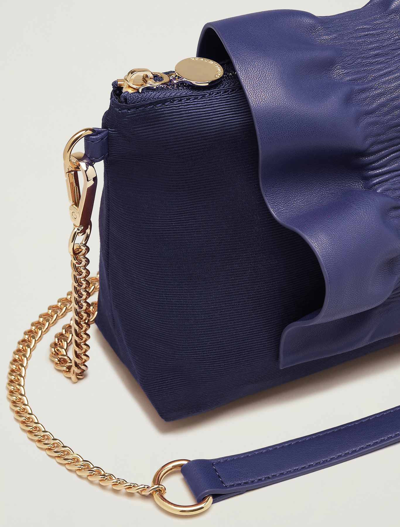 Grosgrain mini bag with ruffle, navy blue - Pennyblack Grosgrain mini bag with ruffle - navy blue - pennyblack