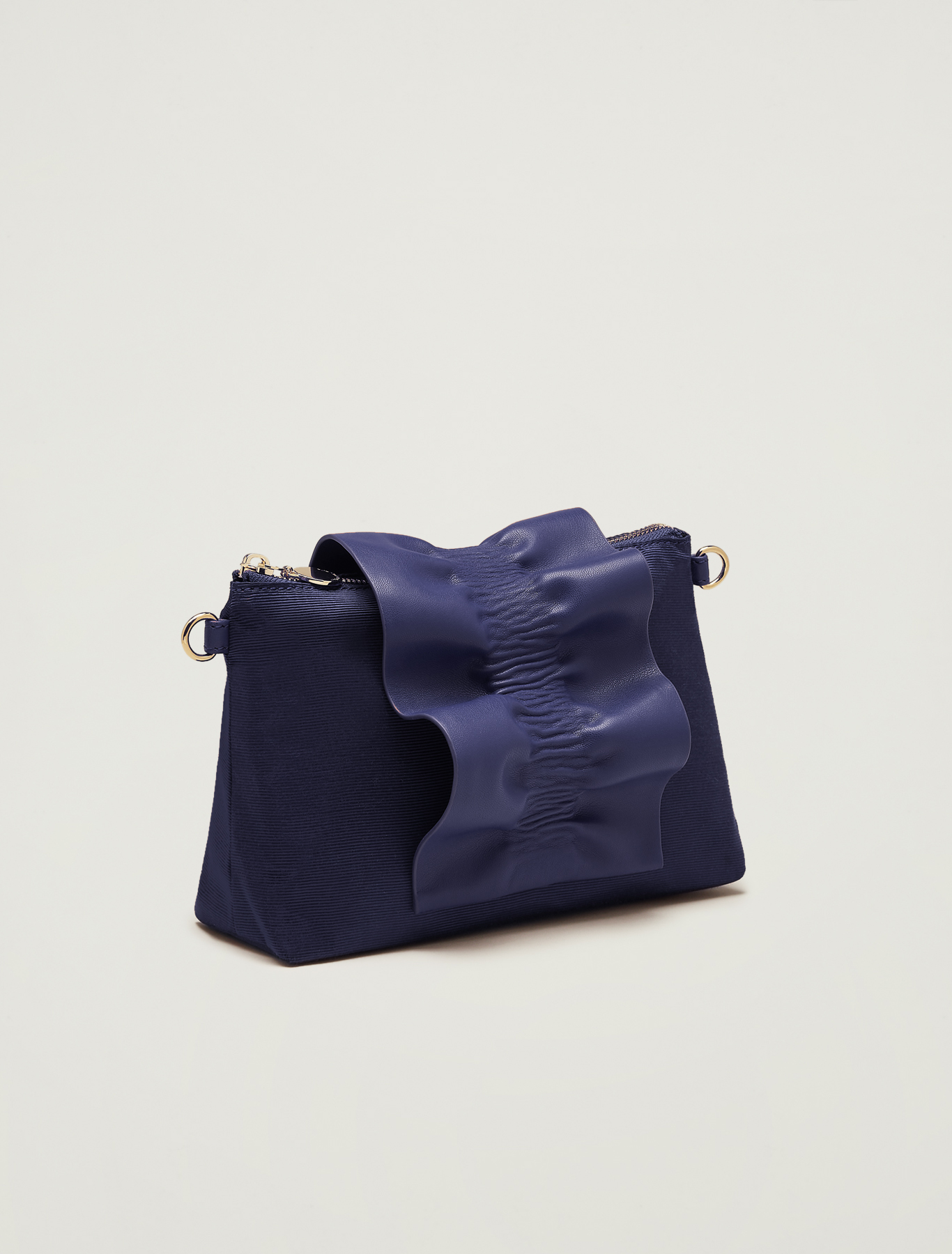 Grosgrain mini bag with ruffle, navy blue - Pennyblack Grosgrain mini bag with ruffle - navy blue - pennyblack