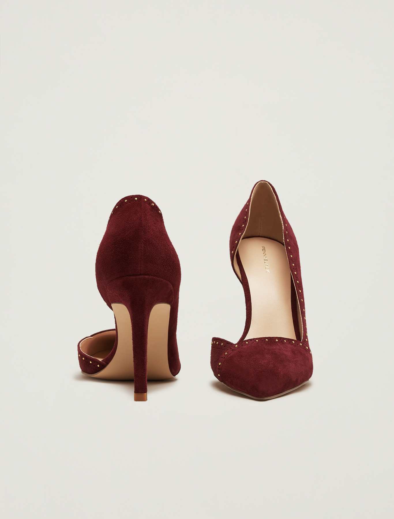 Suede pumps with micro studs, burgundy - Pennyblack Suede pumps with micro studs - burgundy - pennyblack