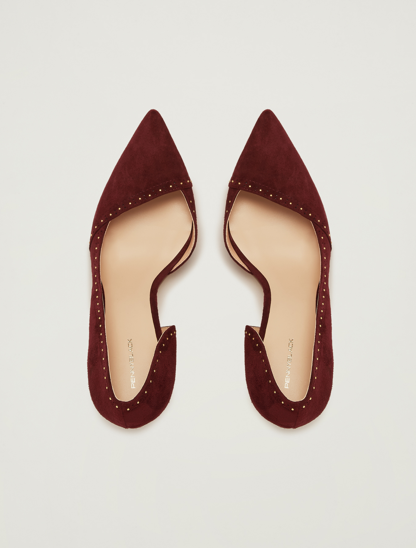Suede pumps with micro studs, burgundy - Pennyblack Suede pumps with micro studs - burgundy - pennyblack