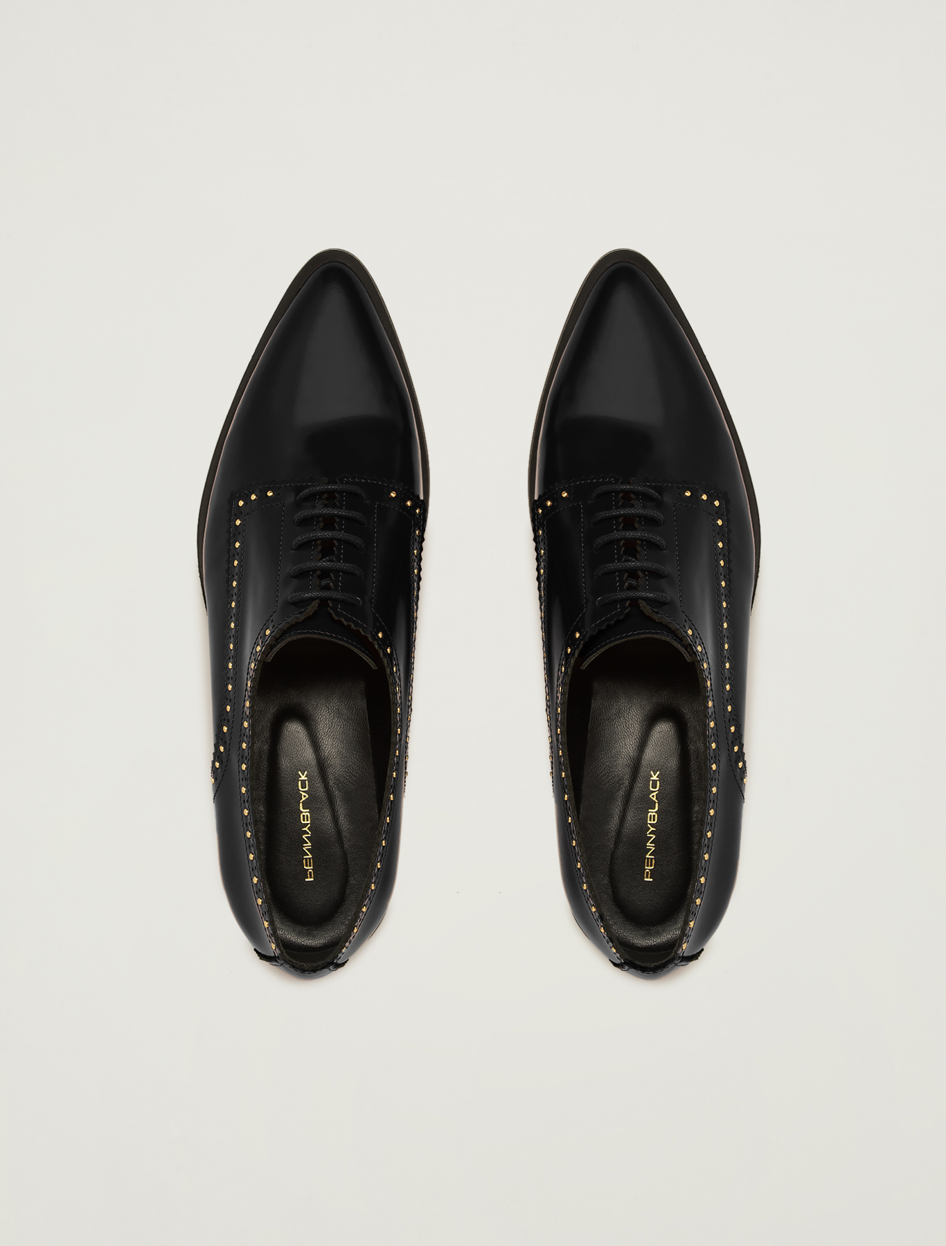 Lace-ups with micro studs, black - Pennyblack Lace-ups with micro studs - black - pennyblack