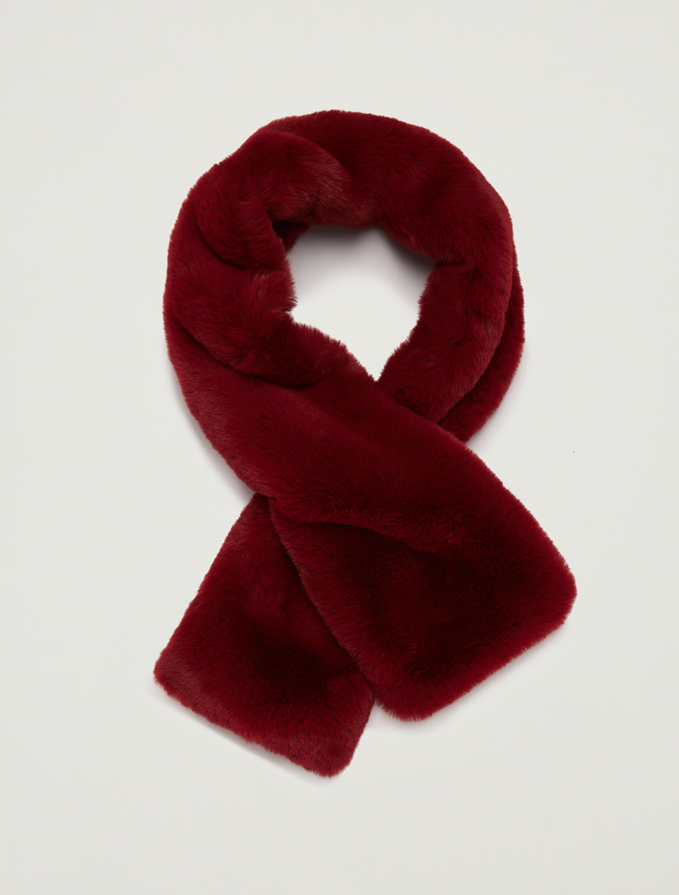 Plush collar with knit, red - Pennyblack Plush collar with knit - red - pennyblack