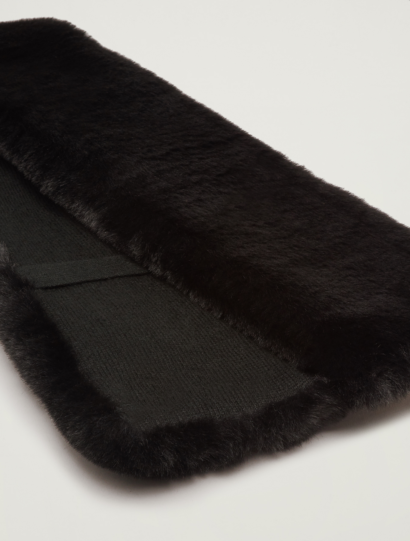 Plush collar with knit, black - Pennyblack Plush collar with knit - black - pennyblack