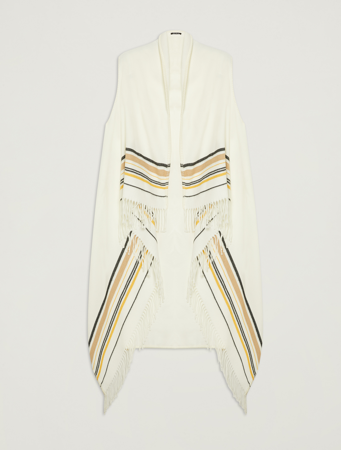 Poncho con righe e frange, bianco - Pennyblack Poncho con righe e frange - bianco - pennyblack