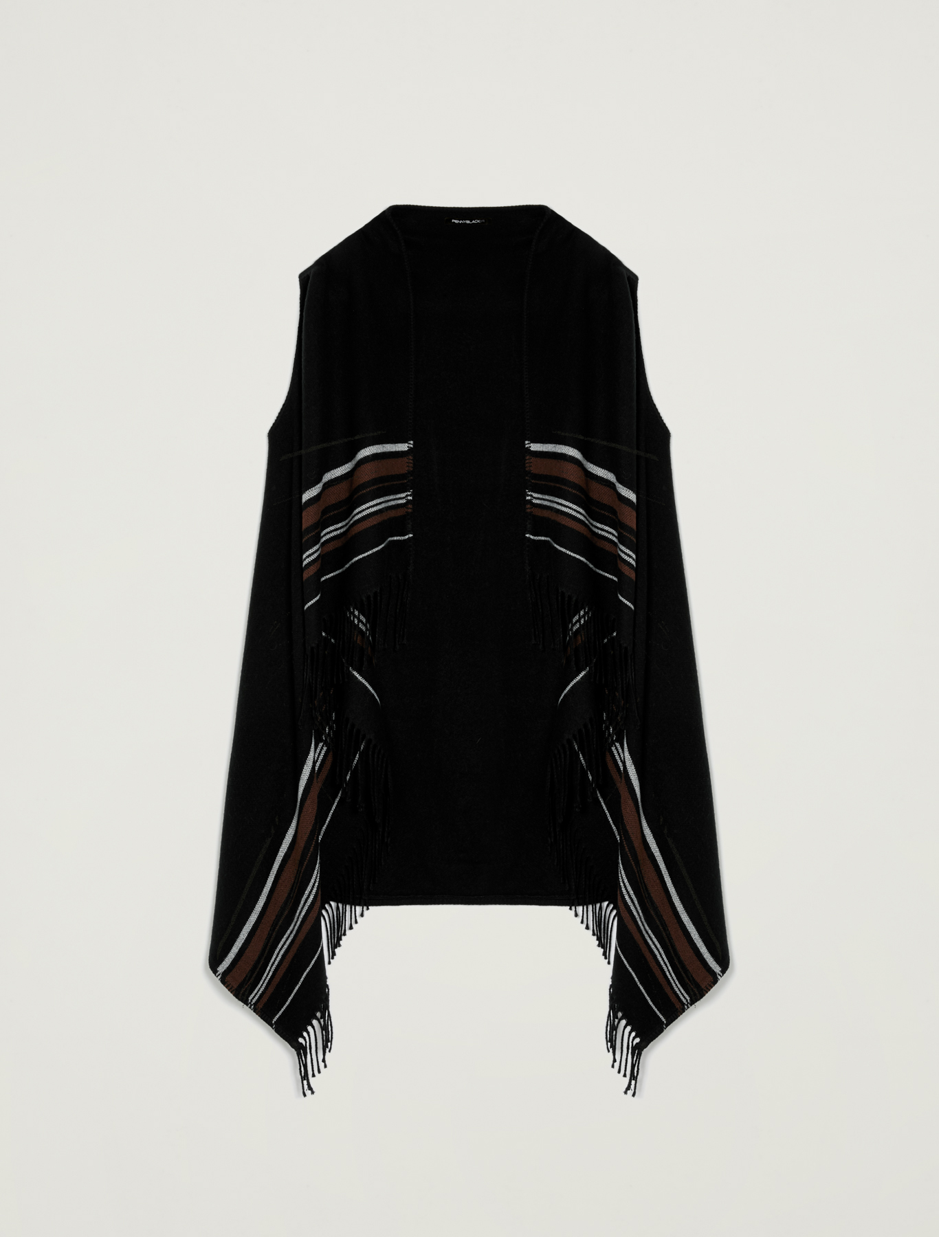 Poncho con righe e frange, nero - Pennyblack Poncho con righe e frange - nero - pennyblack