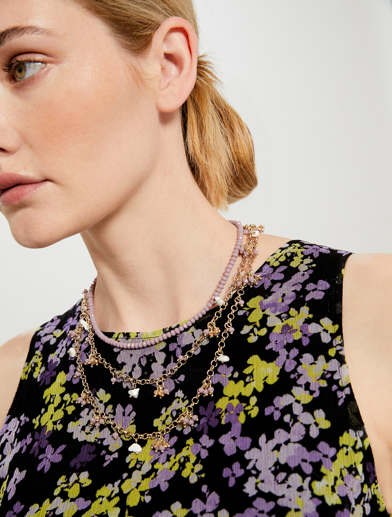 Clustered stone necklace, lilac - Pennyblack Clustered stone necklace - lilac - pennyblack