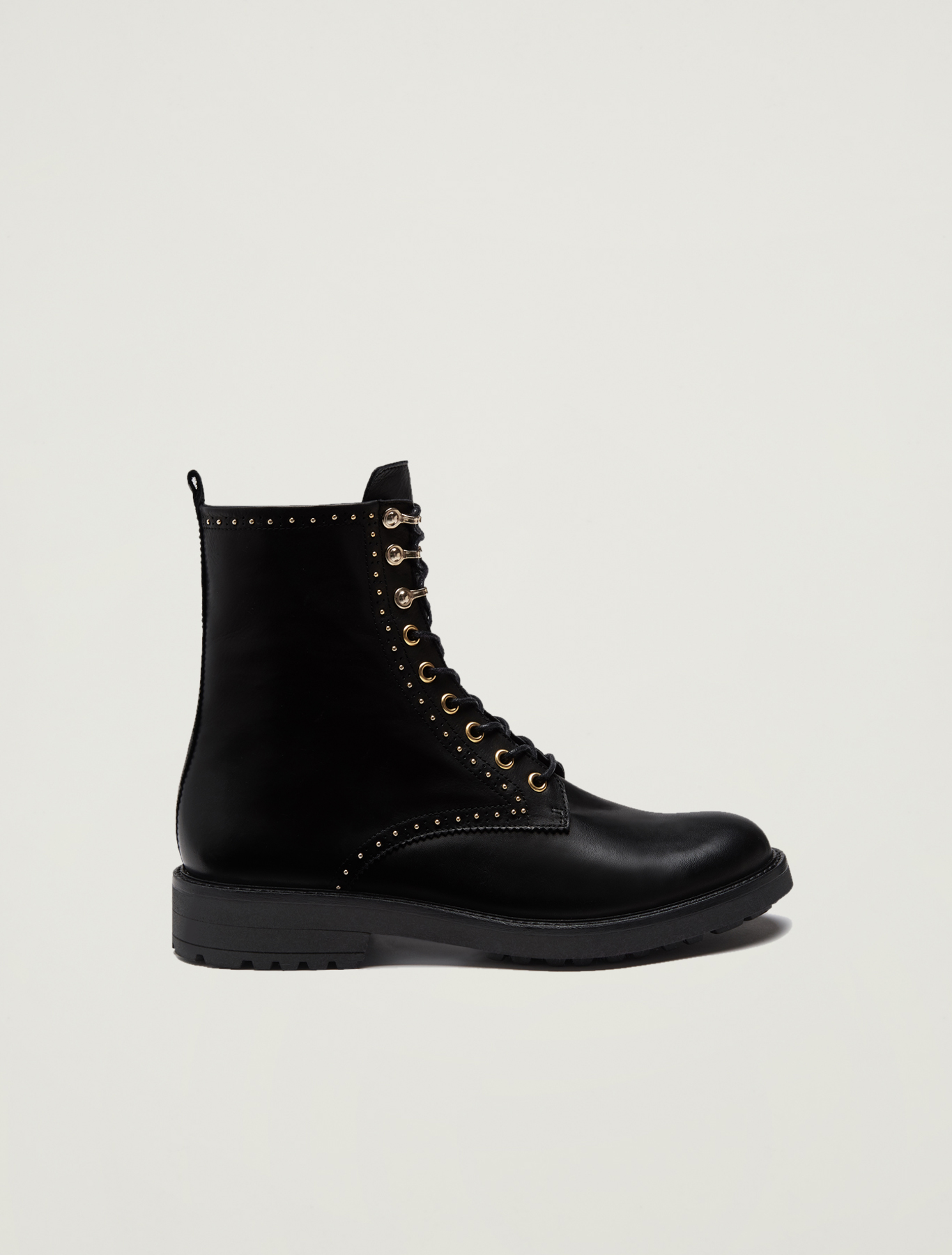 Leather combat boots with micro studs, black - Pennyblack Leather combat boots with micro studs - black - pennyblack
