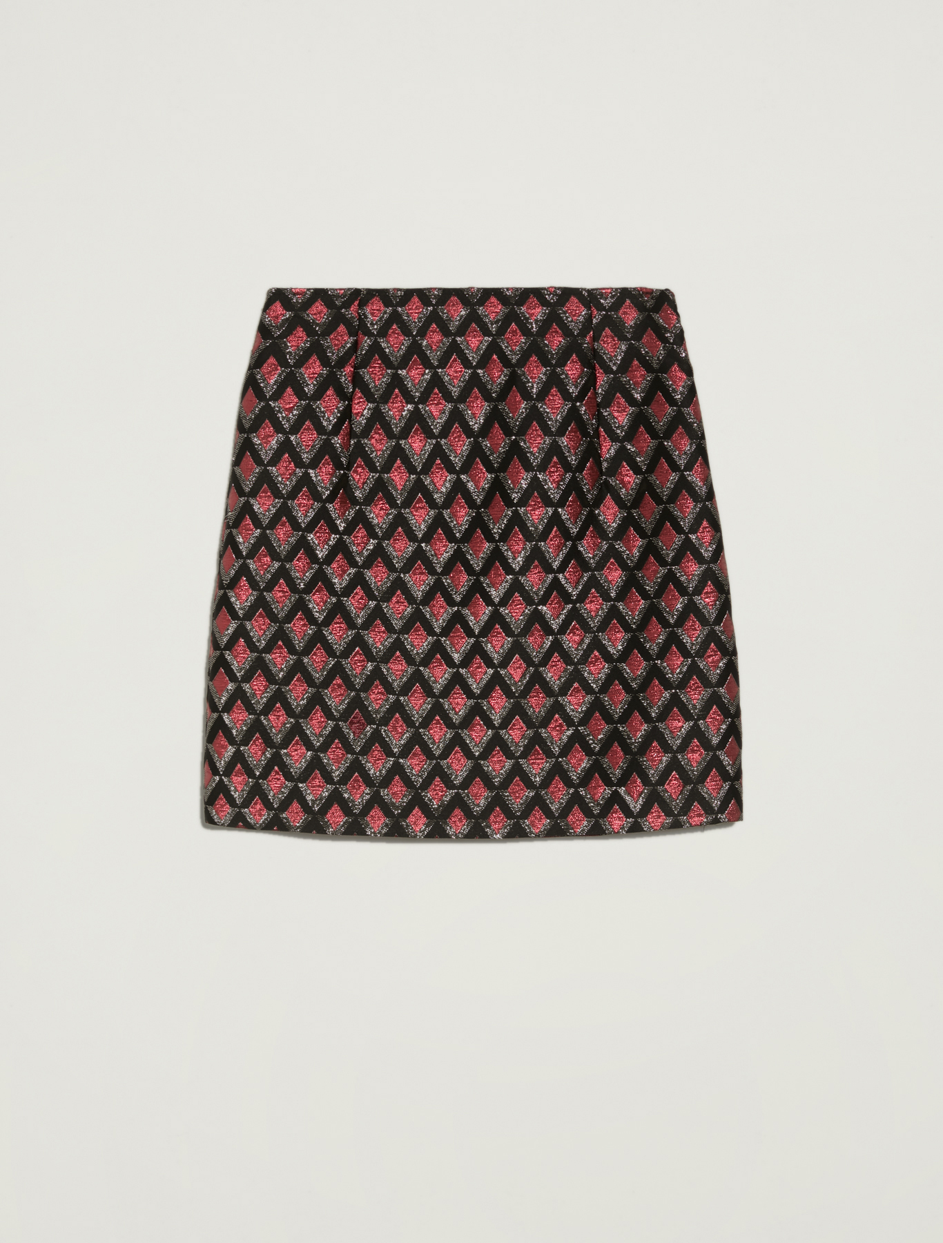 Lamé jacquard skirt, burgundy pattern - Pennyblack Lamé jacquard skirt - burgundy pattern - pennyblack