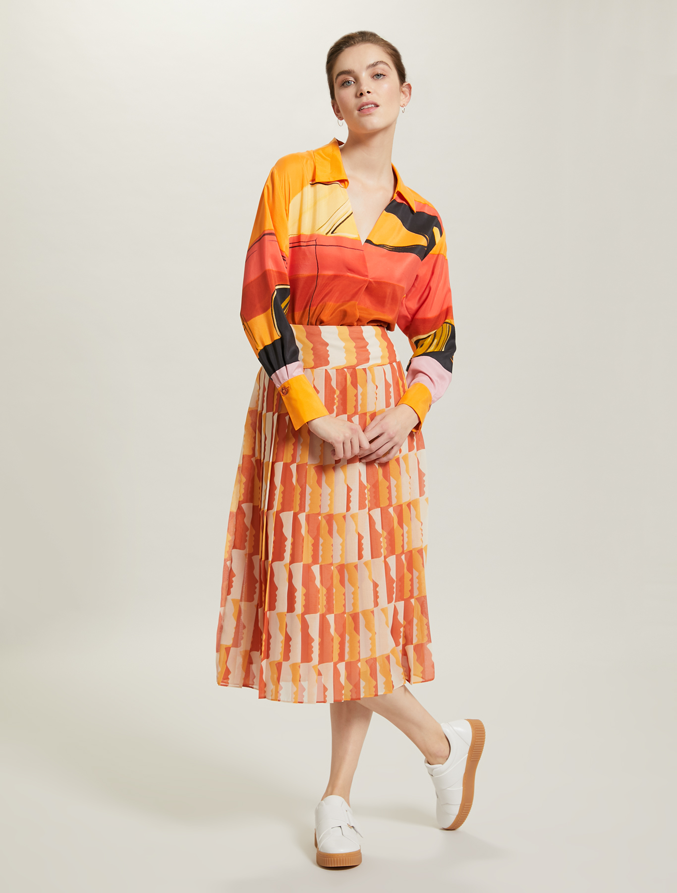 Sunset Road pleated skirt, terracotta pattern - Pennyblack Sunset Road pleated skirt - terracotta pattern - pennyblack