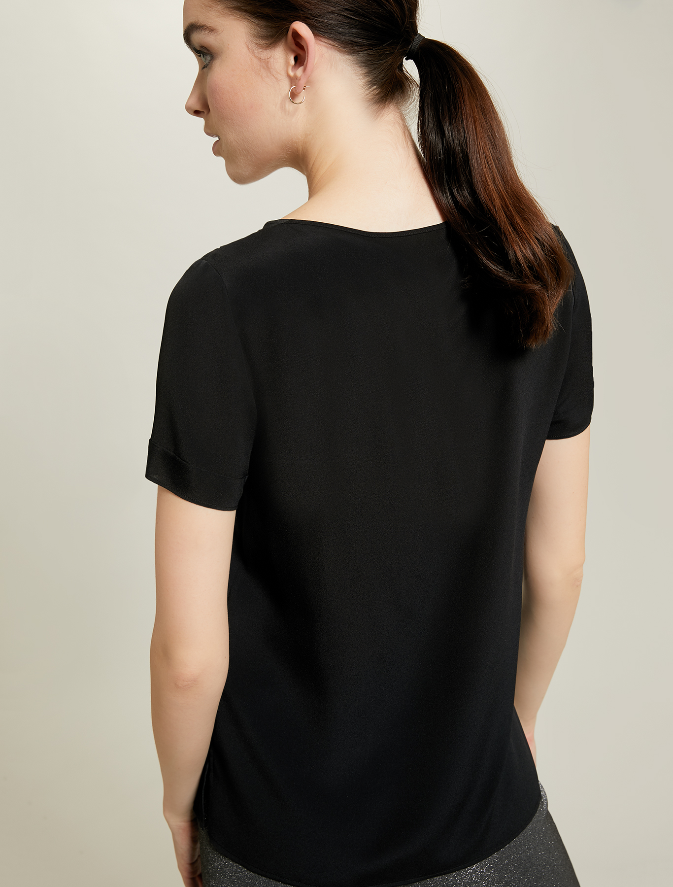 Blusa in crêpe con volant, nero - Pennyblack Blusa in crêpe con volant - nero - pennyblack