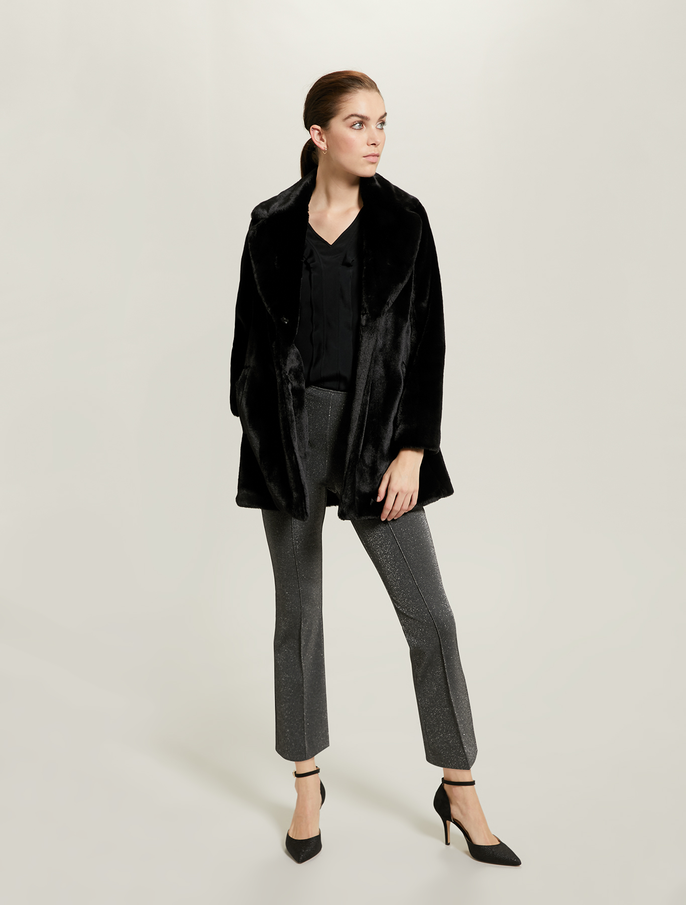 Blusa in crêpe con volant, nero - Pennyblack Blusa in crêpe con volant - nero - pennyblack