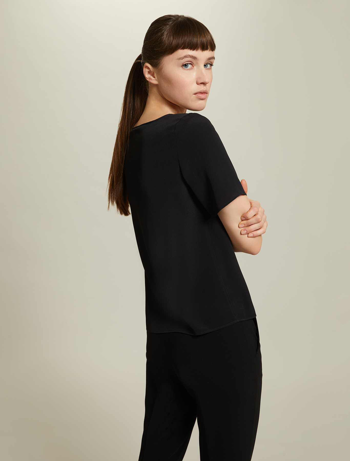 Crêpe de Chine blouse, black - Pennyblack Crêpe de Chine blouse - black - pennyblack