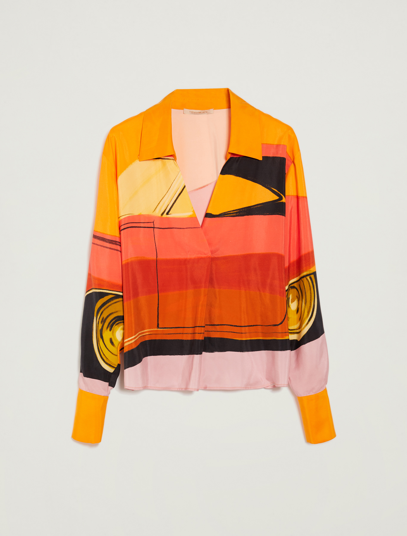 Sunset Road silk shirt, orange pattern - Pennyblack Sunset Road silk shirt - orange pattern - pennyblack
