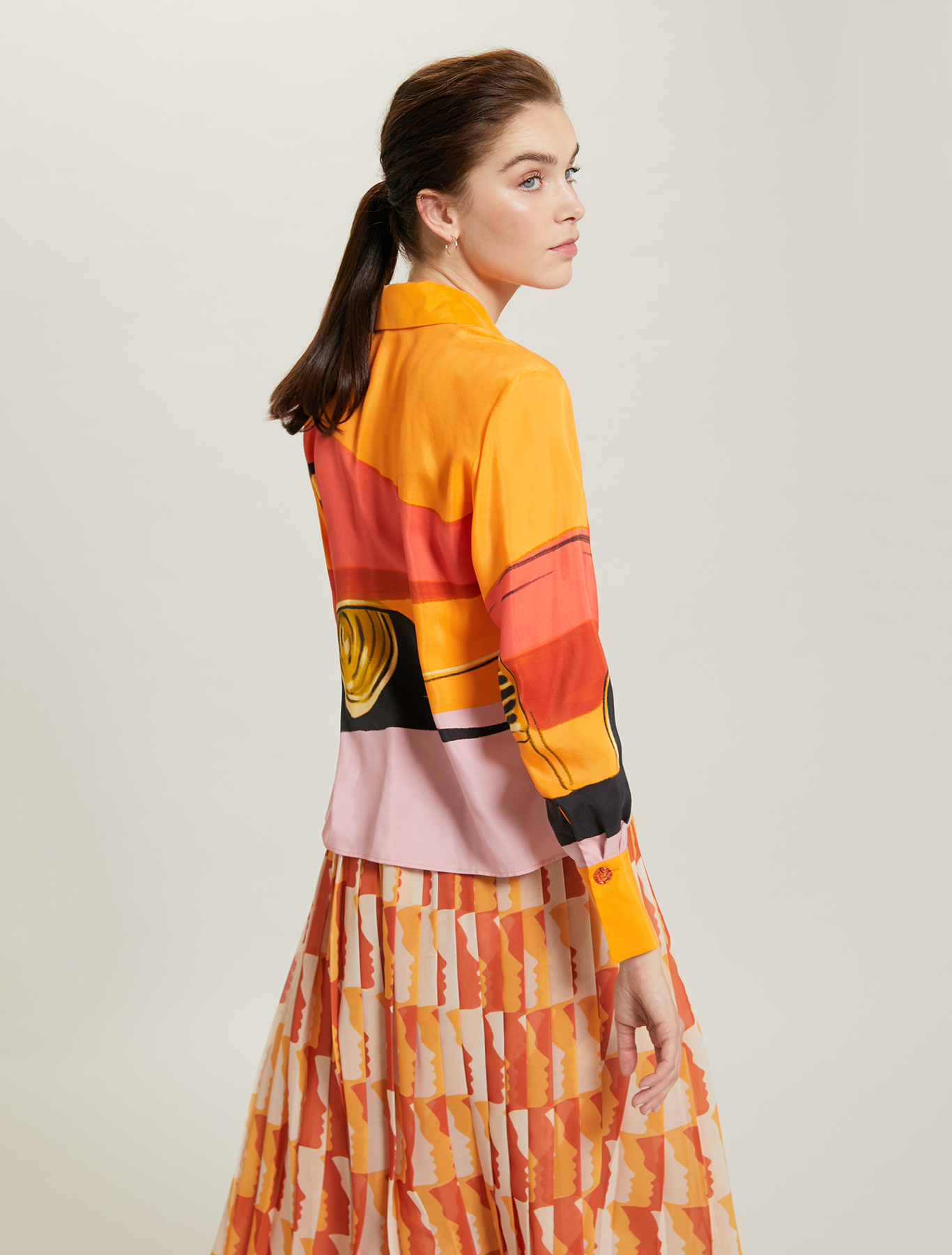 Sunset Road silk shirt, orange pattern - Pennyblack Sunset Road silk shirt - orange pattern - pennyblack