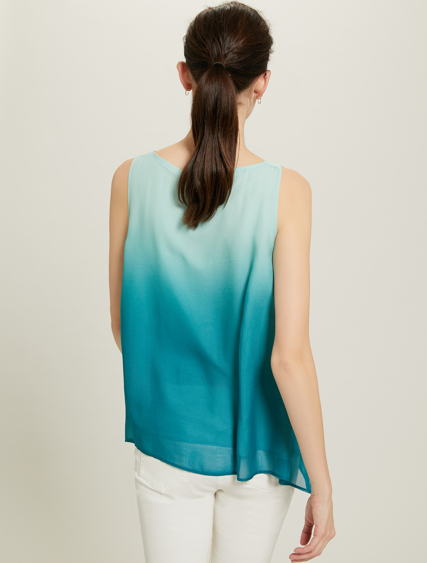 Shaded georgette top, petrol green pattern - Pennyblack Shaded georgette top - petrol green pattern - pennyblack
