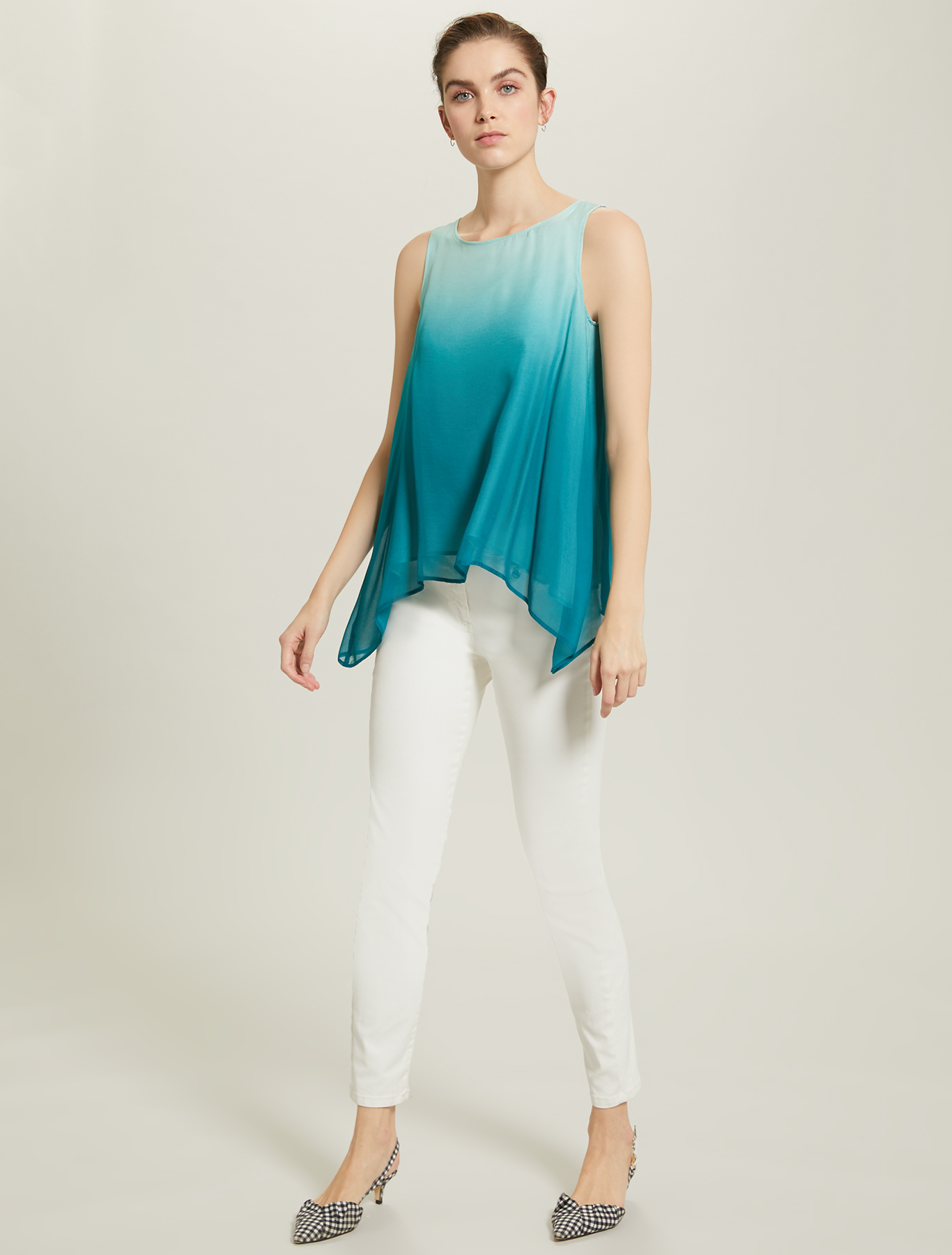 Shaded georgette top, petrol green pattern - Pennyblack Shaded georgette top - petrol green pattern - pennyblack