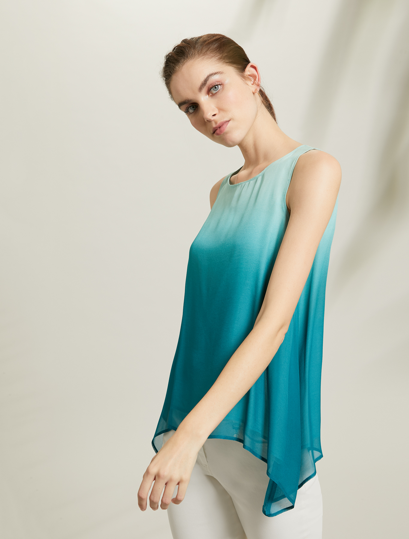 Shaded georgette top, petrol green pattern - Pennyblack Shaded georgette top - petrol green pattern - pennyblack