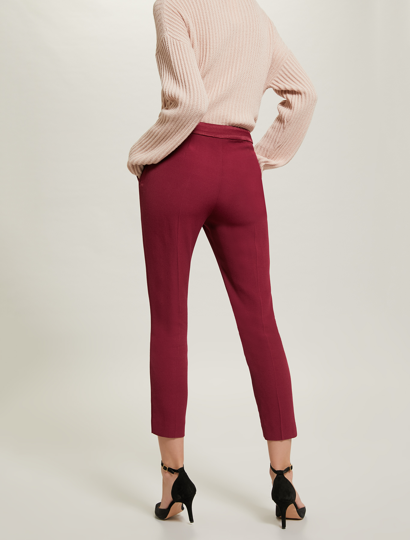 Crêpe tuxedo trousers, burgundy - Pennyblack Crêpe tuxedo trousers - burgundy - pennyblack