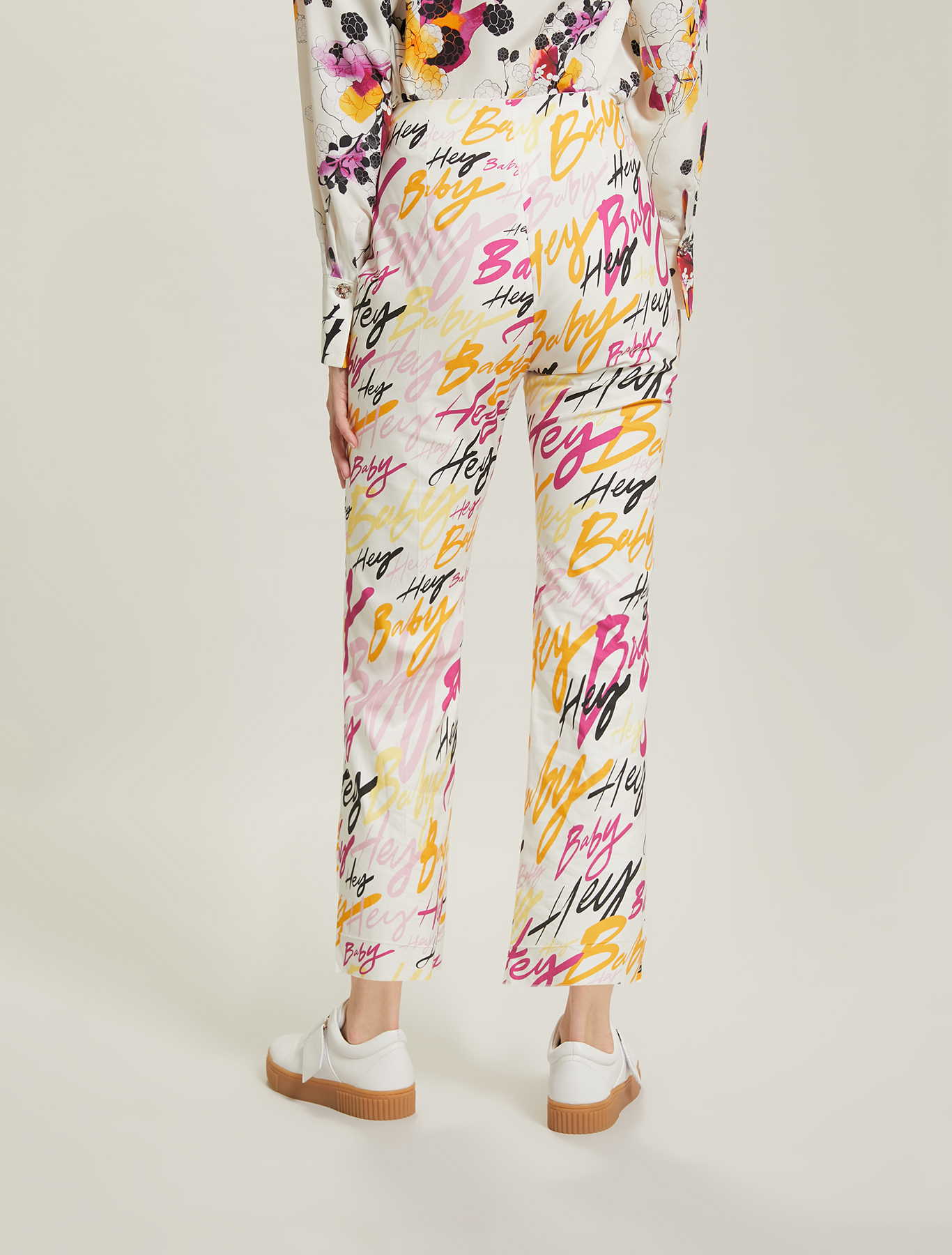 Pantaloni in cotone Sunset Road, fantasia bianco avorio - Pennyblack Pantaloni in cotone Sunset Road - fantasia bianco avorio - pennyblack