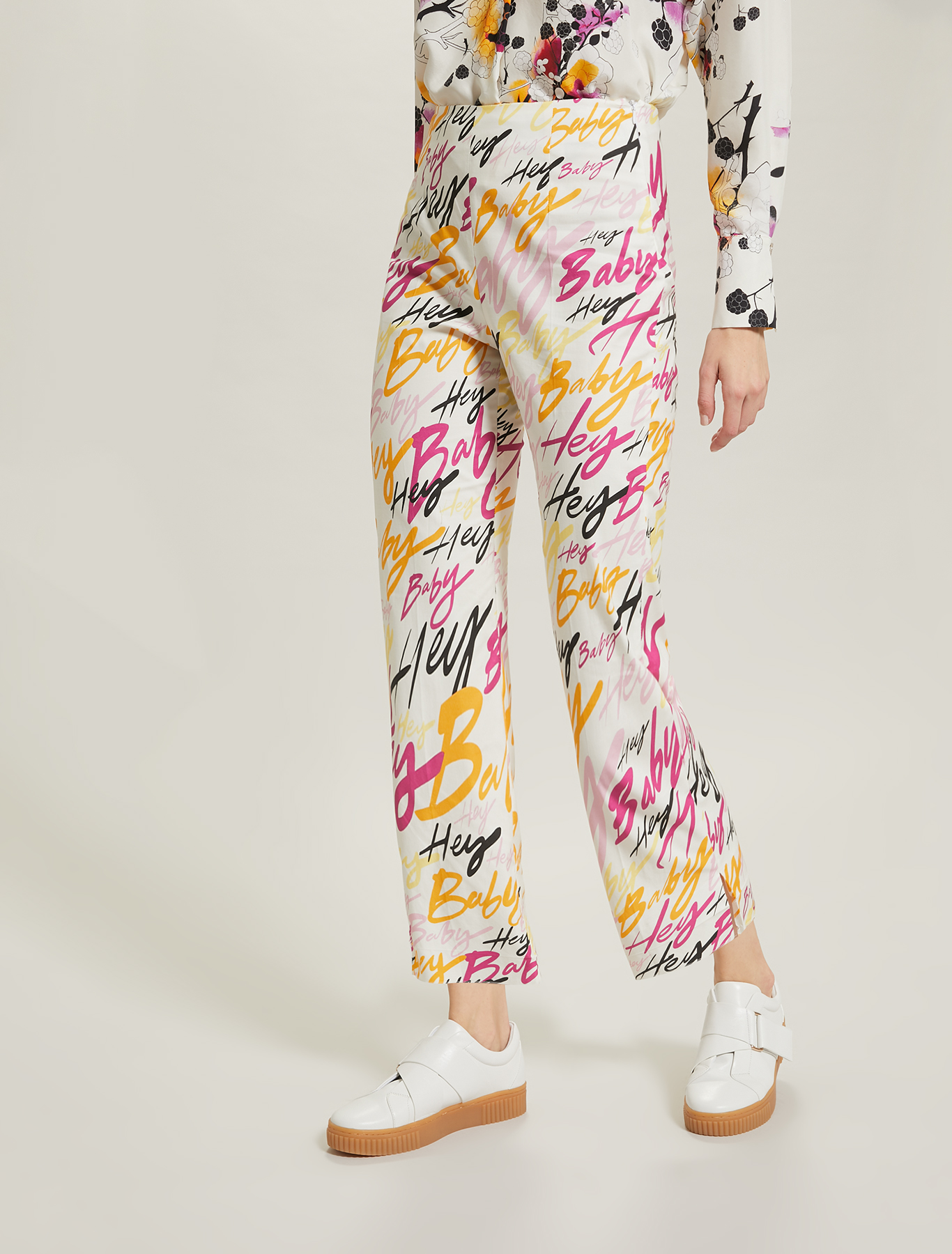 Pantaloni in cotone Sunset Road, fantasia bianco avorio - Pennyblack Pantaloni in cotone Sunset Road - fantasia bianco avorio - pennyblack