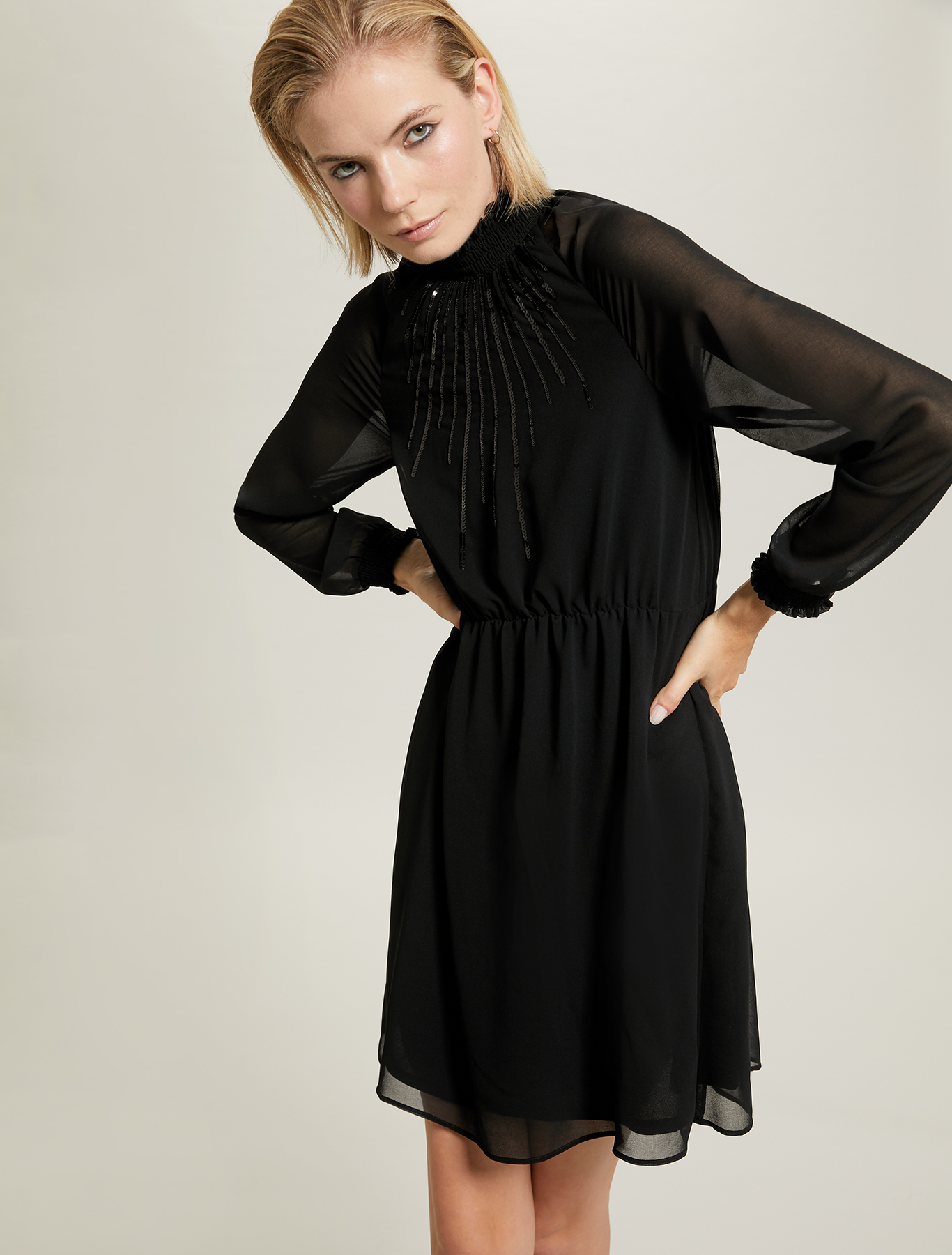 Sequinned georgette dress, black - Pennyblack Sequinned georgette dress - black - pennyblack