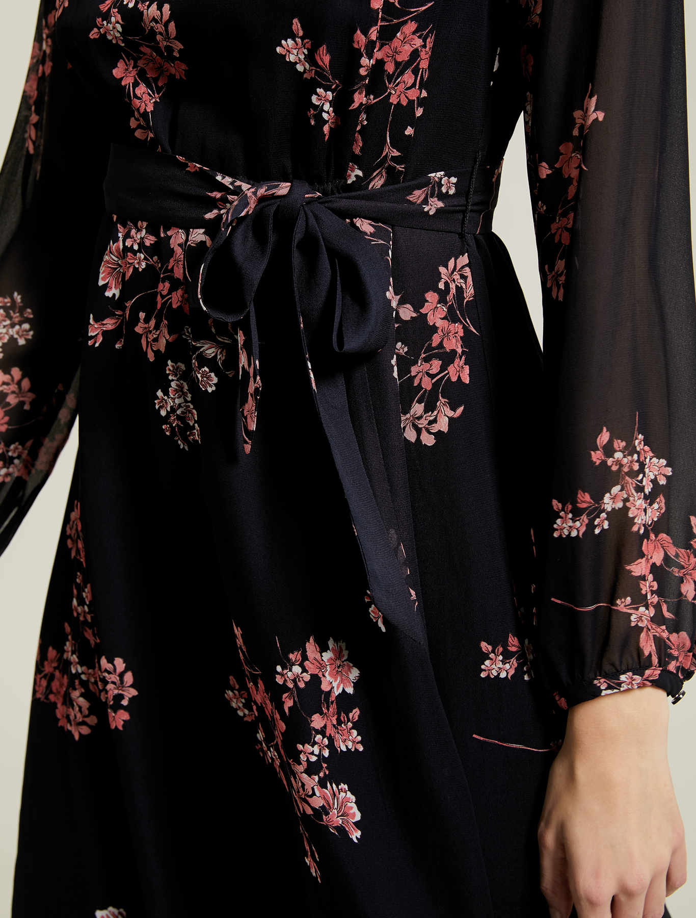 Dress in floral georgette, navy blue pattern - Pennyblack Dress in floral georgette - navy blue pattern - pennyblack