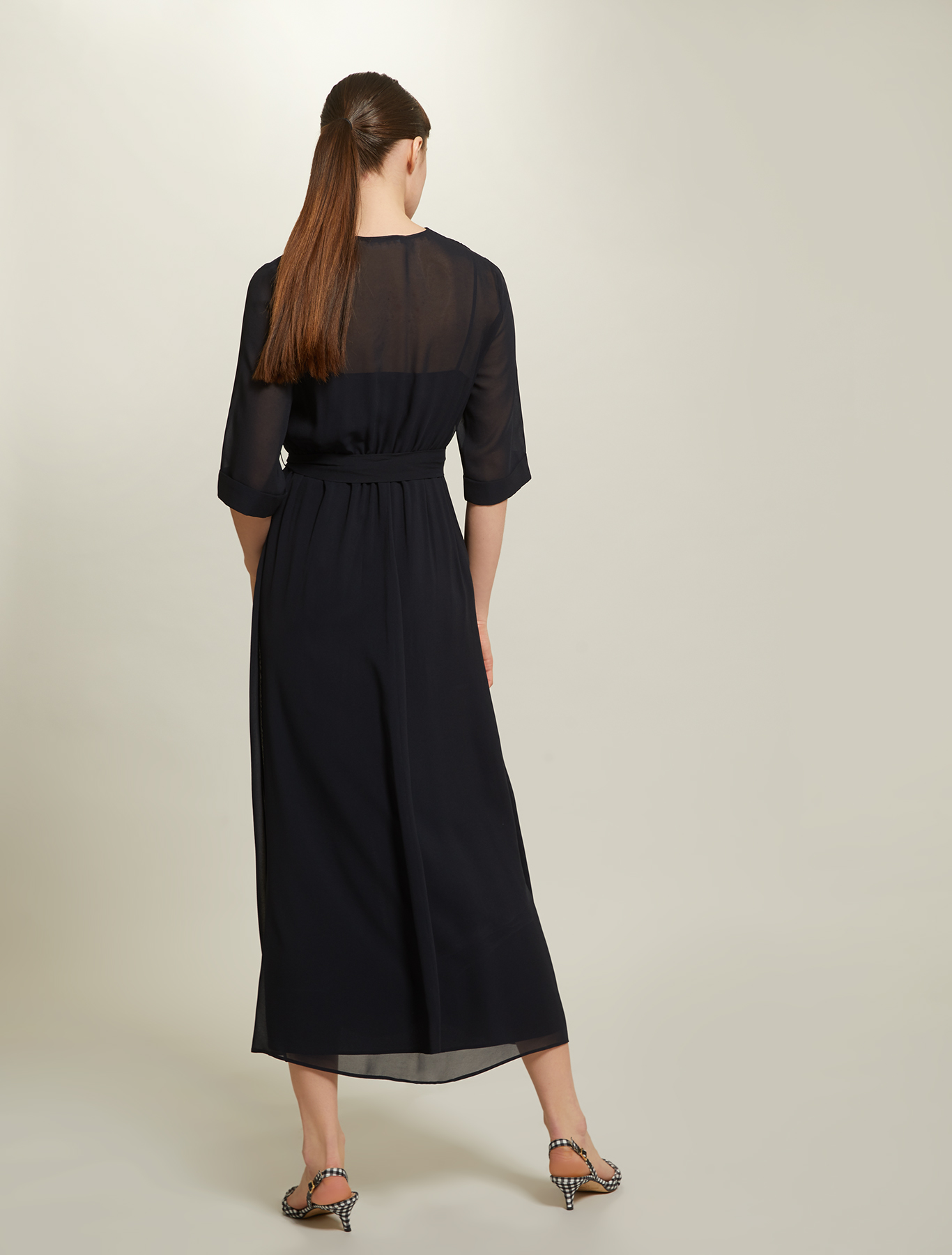Long georgette dress, midnight blue - Pennyblack Long georgette dress - midnight blue - pennyblack
