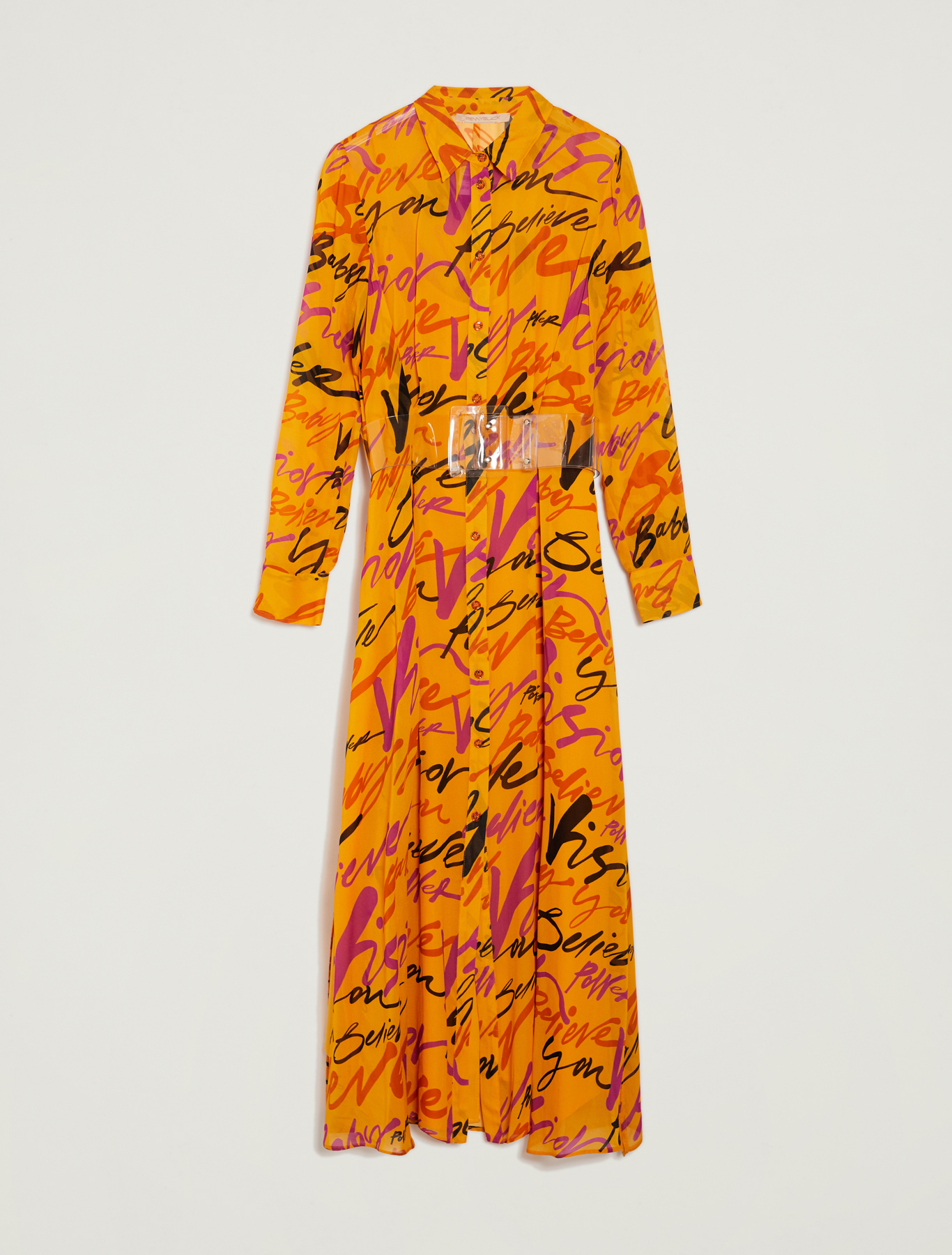 Sunset Road shirt dress in chiffon, orange pattern - Pennyblack Sunset Road shirt dress in chiffon - orange pattern - pennyblack
