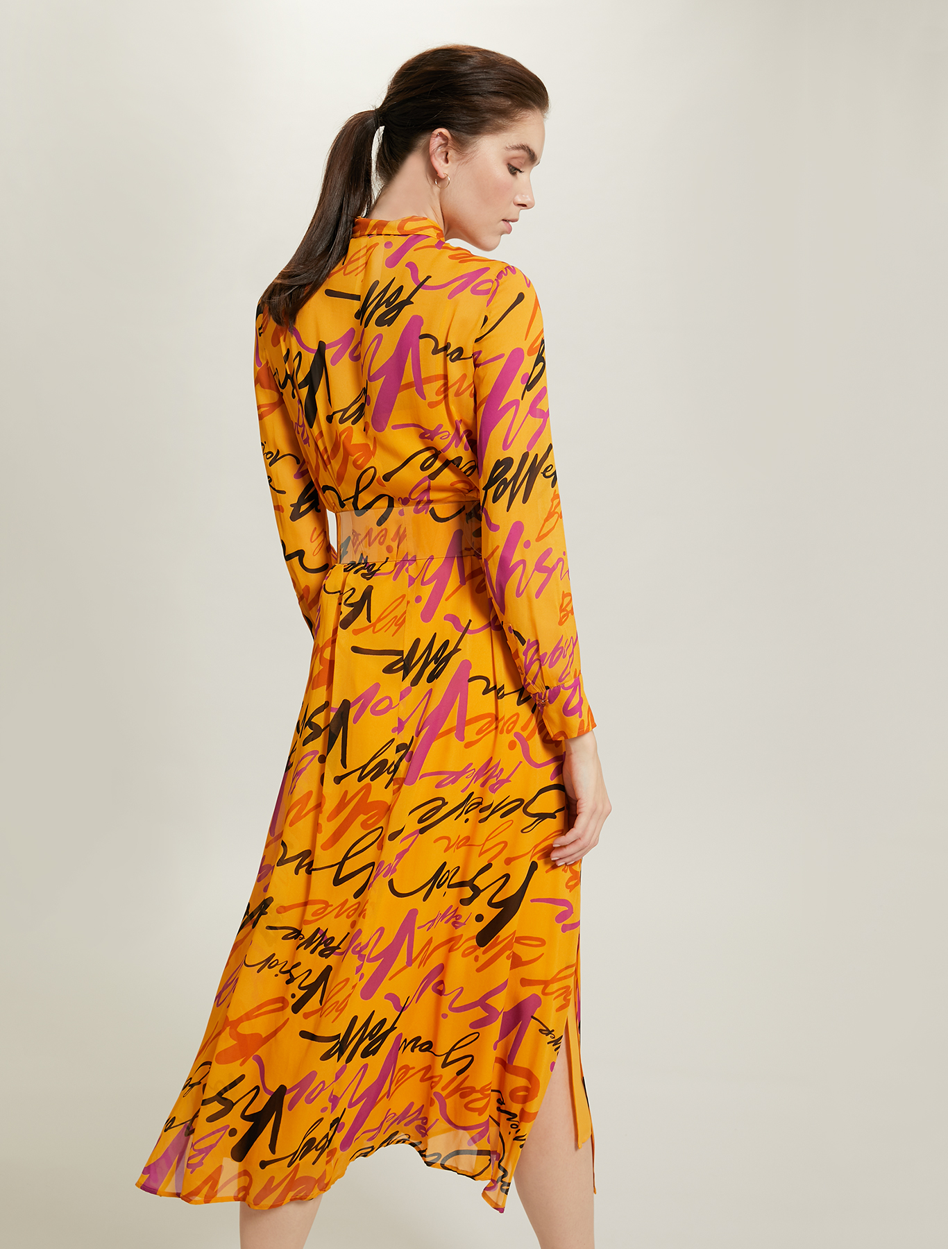 Sunset Road shirt dress in chiffon, orange pattern - Pennyblack Sunset Road shirt dress in chiffon - orange pattern - pennyblack