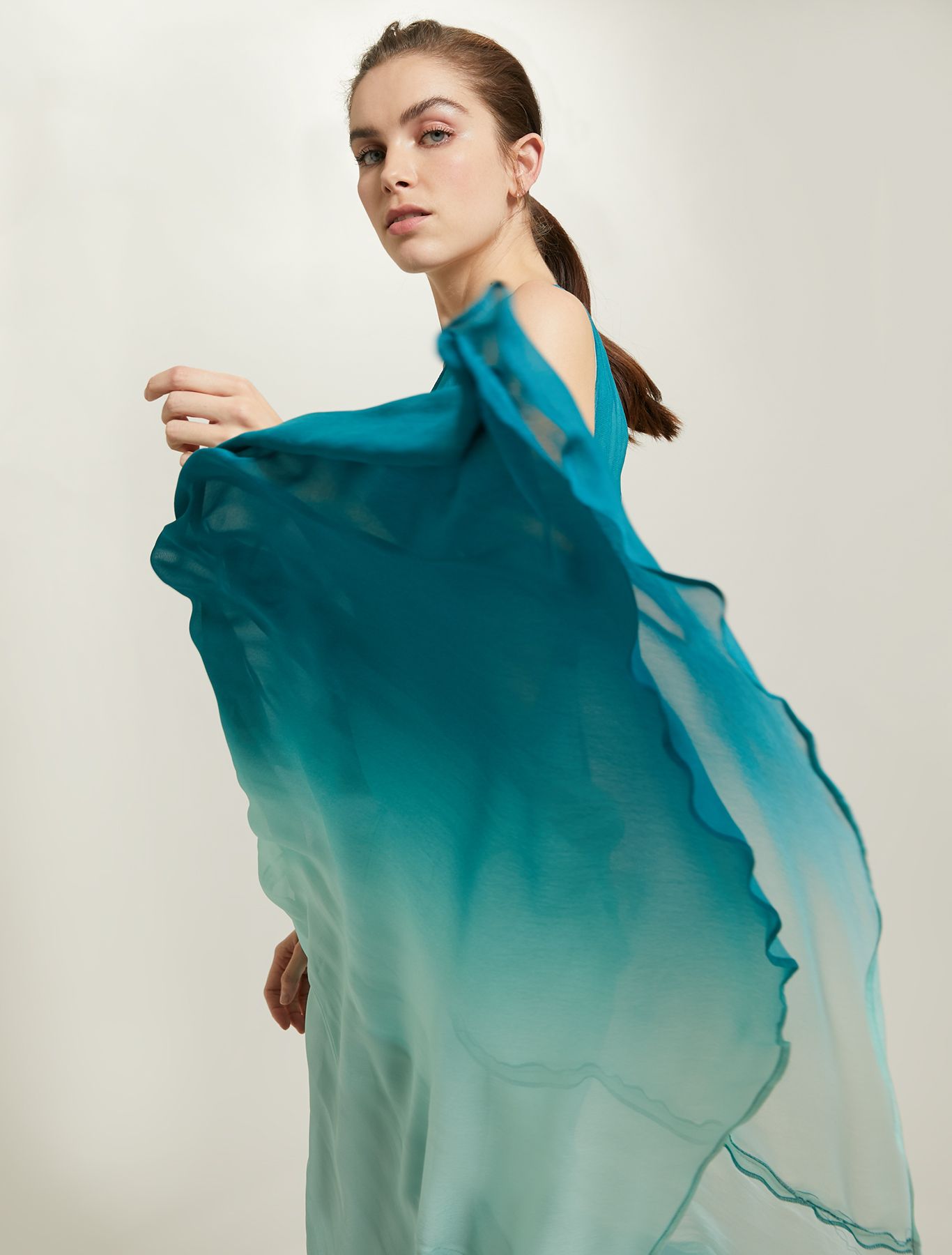 Shaded georgette dress, petrol green pattern - Pennyblack Shaded georgette dress - petrol green pattern - pennyblack