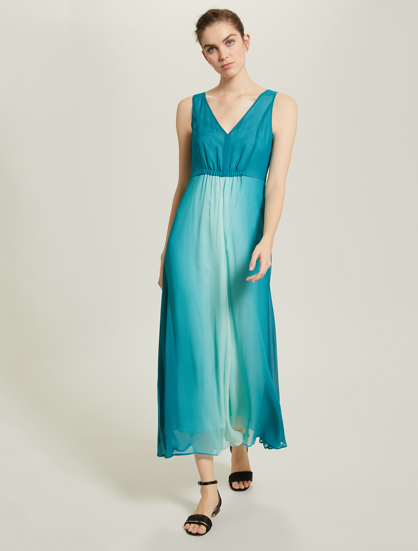 Shaded georgette dress, petrol green pattern - Pennyblack Shaded georgette dress - petrol green pattern - pennyblack