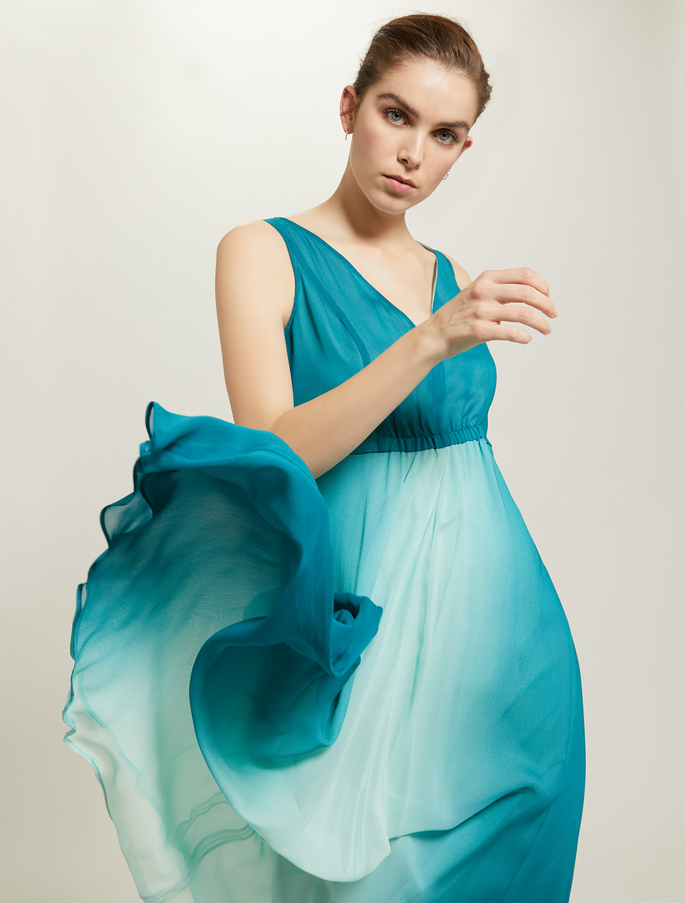 Shaded georgette dress, petrol green pattern - Pennyblack Shaded georgette dress - petrol green pattern - pennyblack