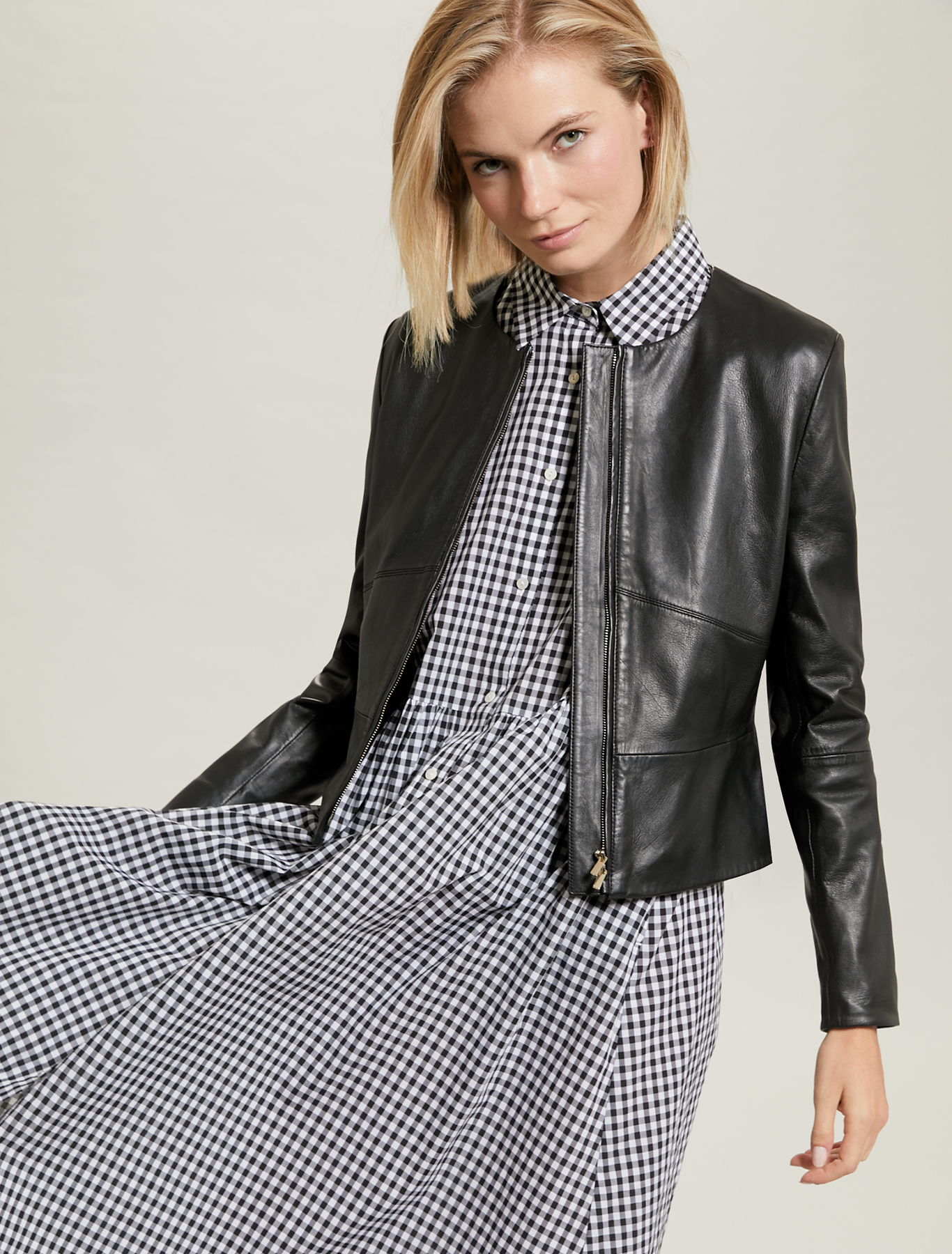 Slim nappa leather jacket, black - Pennyblack Slim nappa leather jacket - black - pennyblack