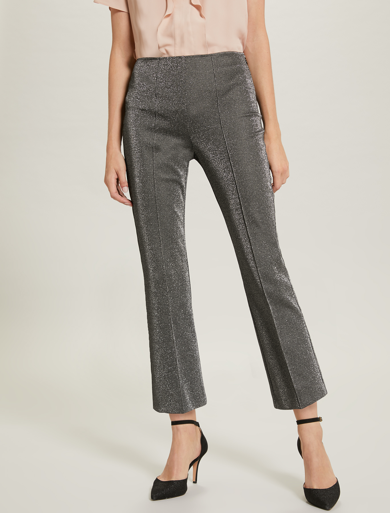 Lamé jersey trousers, silver pattern - Pennyblack Lamé jersey trousers - silver pattern - pennyblack