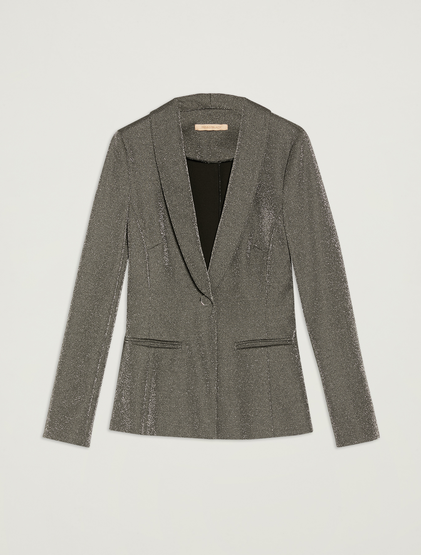 Lamé jersey blazer, silver pattern - Pennyblack Lamé jersey blazer - silver pattern - pennyblack