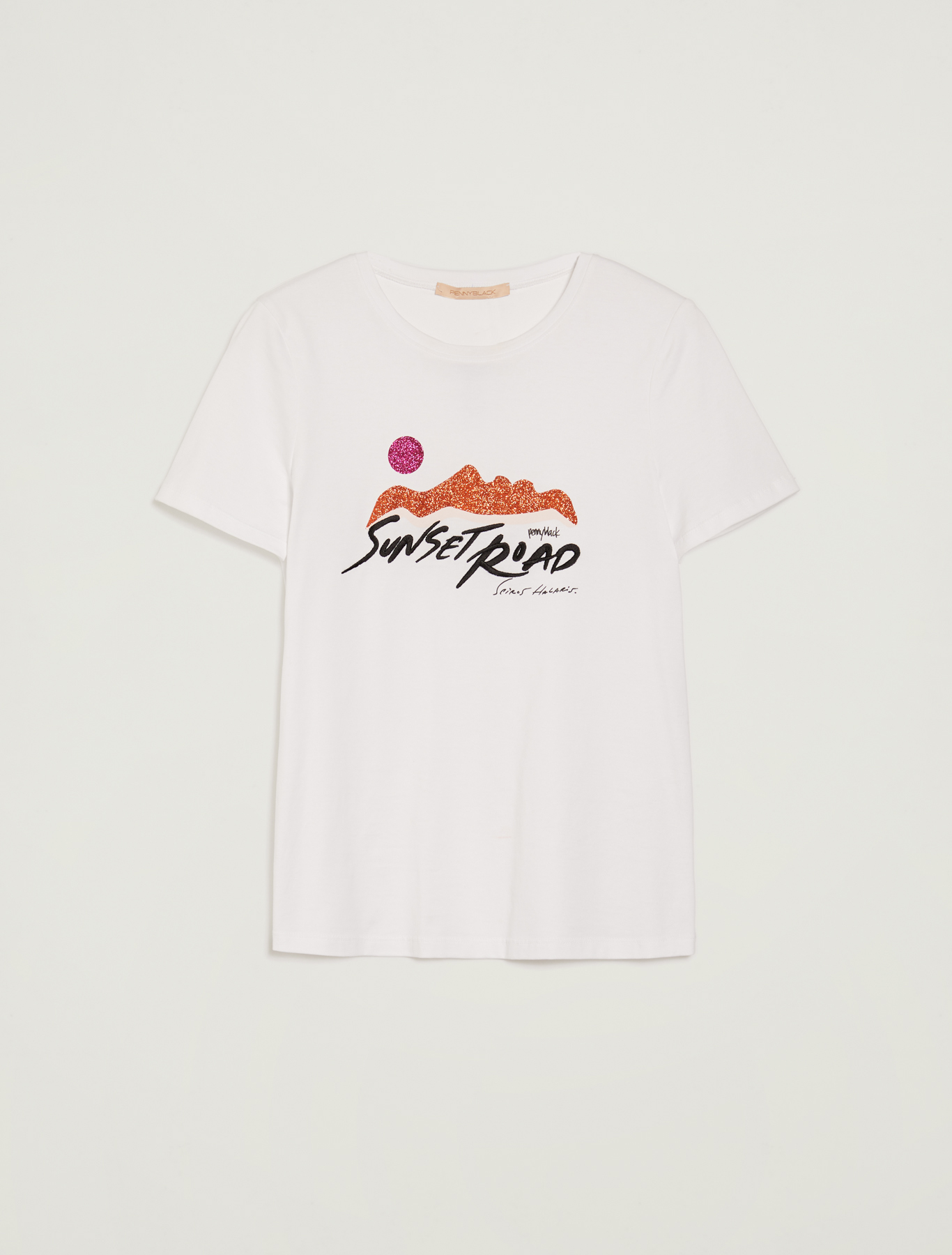 Cotton T-shirt with lettering, white - Pennyblack Cotton T-shirt with lettering - white - pennyblack