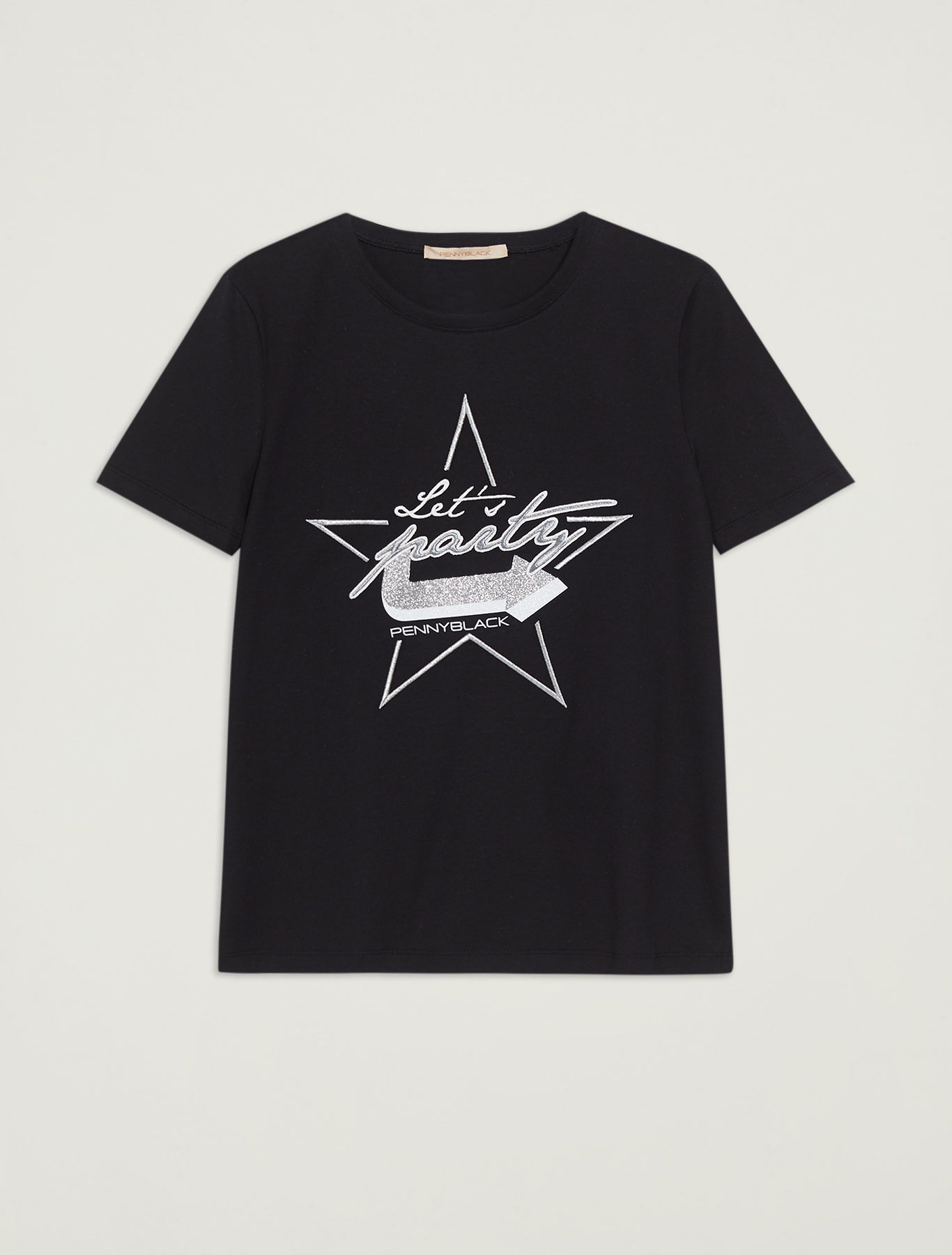Cotton T-shirt with lettering, black - Pennyblack Cotton T-shirt with lettering - black - pennyblack