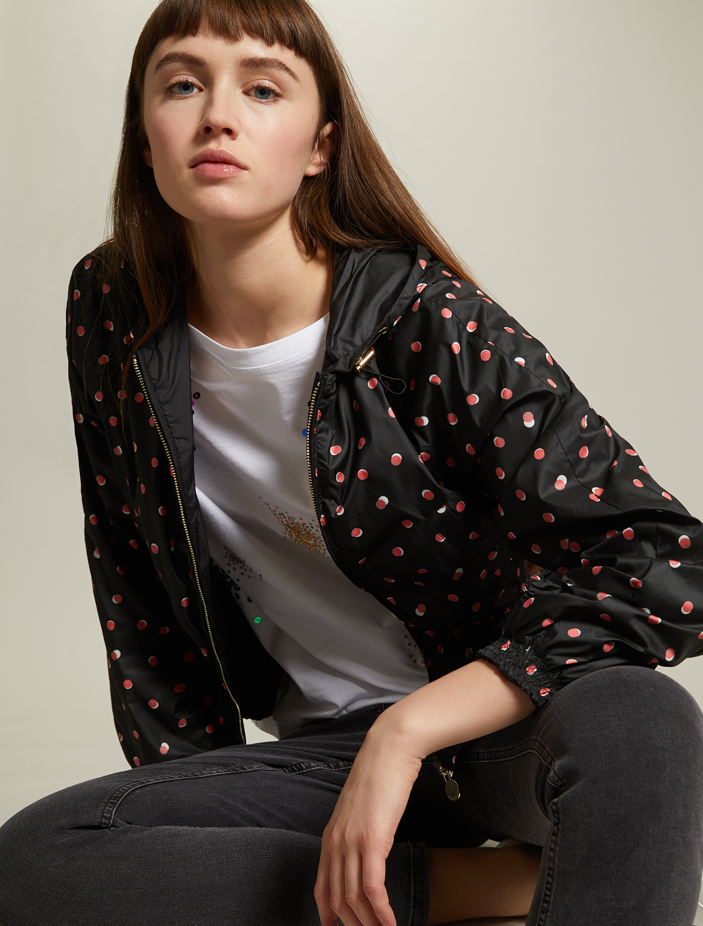 Reversible jacket in technical fabric, black pattern - Pennyblack Reversible jacket in technical fabric - black pattern - pennyblack