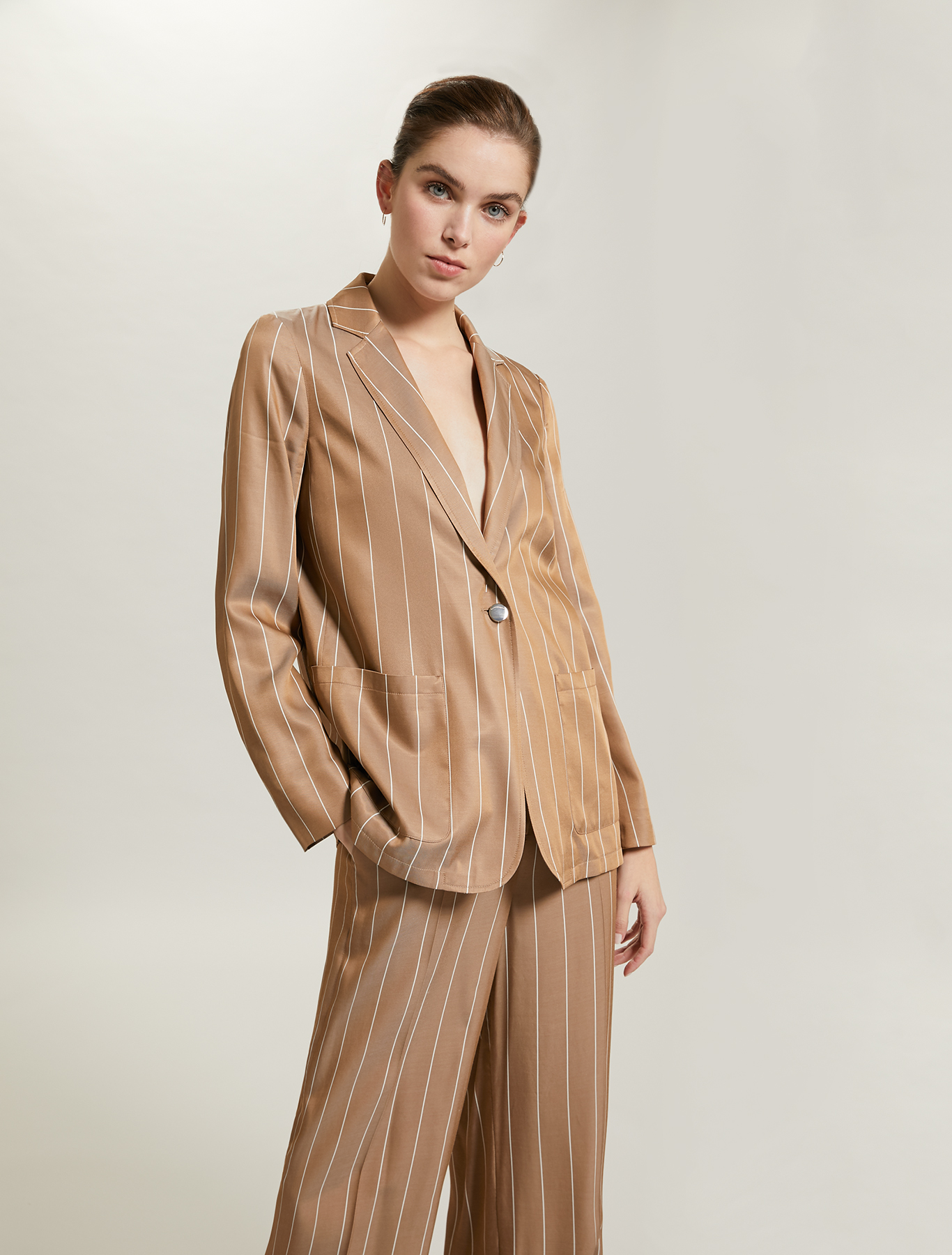 Fluid pinstriped blazer, dove-grey pattern - Pennyblack Fluid pinstriped blazer - dove-grey pattern - pennyblack