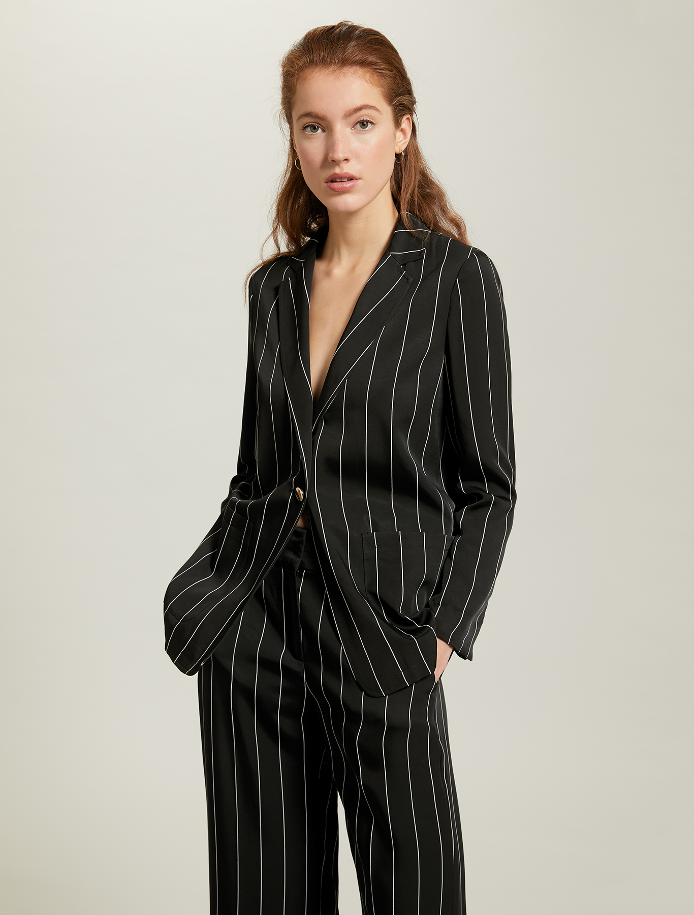 Fluid pinstriped blazer, black pattern - Pennyblack Fluid pinstriped blazer - black pattern - pennyblack