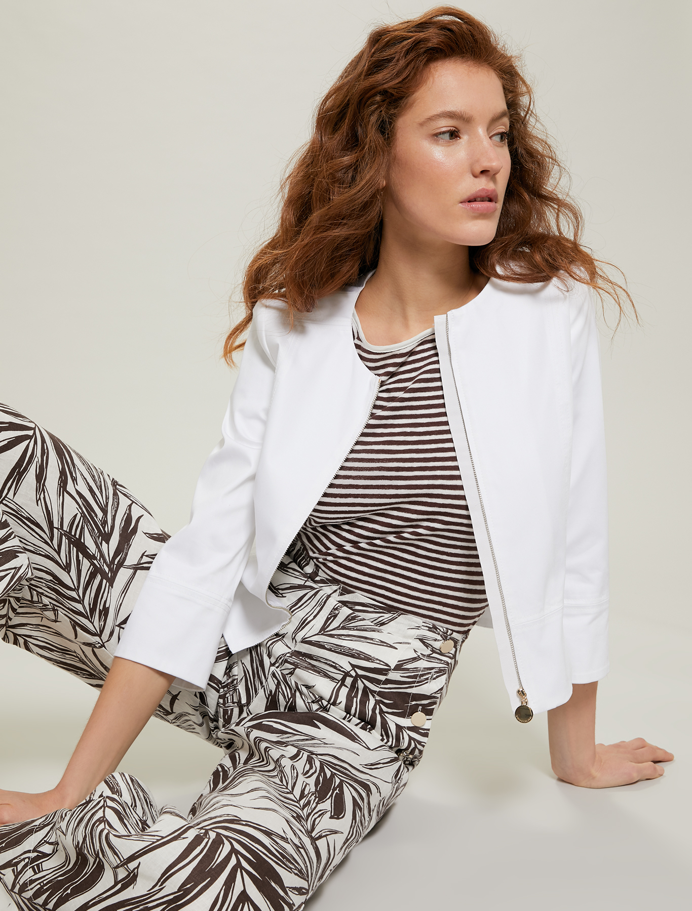 Cotton satin jacket, white - Pennyblack Cotton satin jacket - white - pennyblack