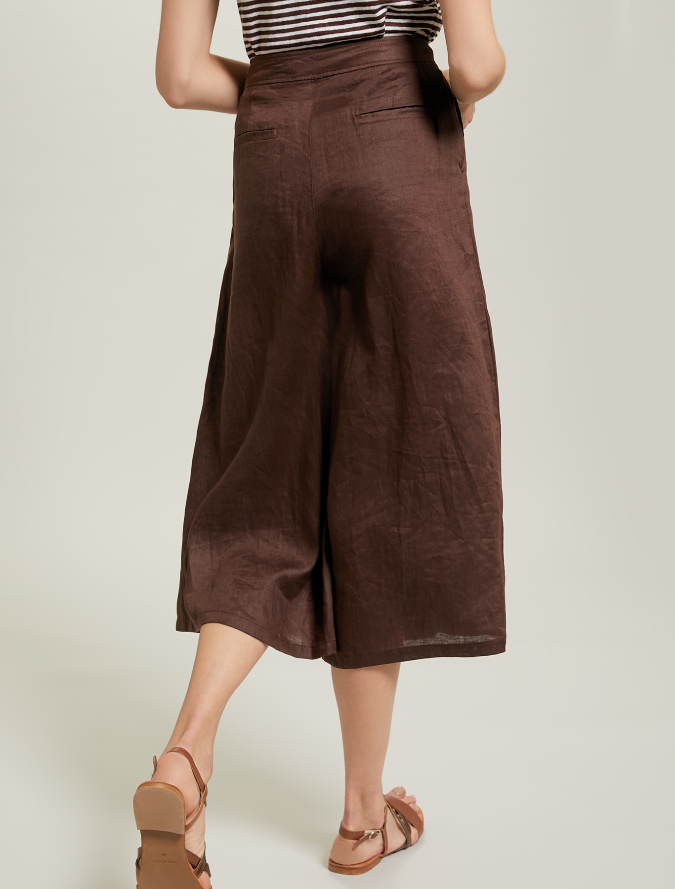 Pure linen culottes, brown - Pennyblack Pure linen culottes - brown - pennyblack