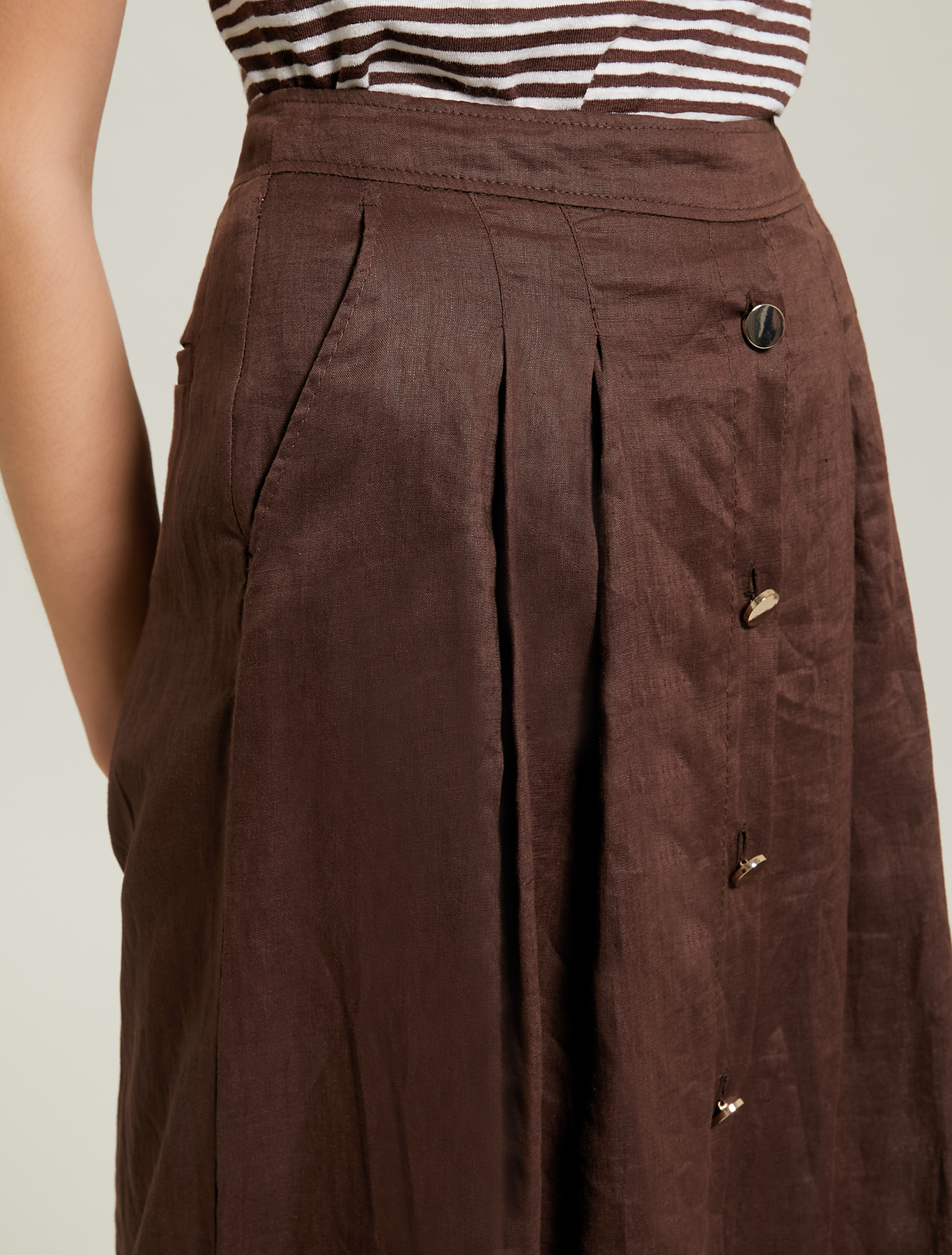 Pure linen culottes, brown - Pennyblack Pure linen culottes - brown - pennyblack