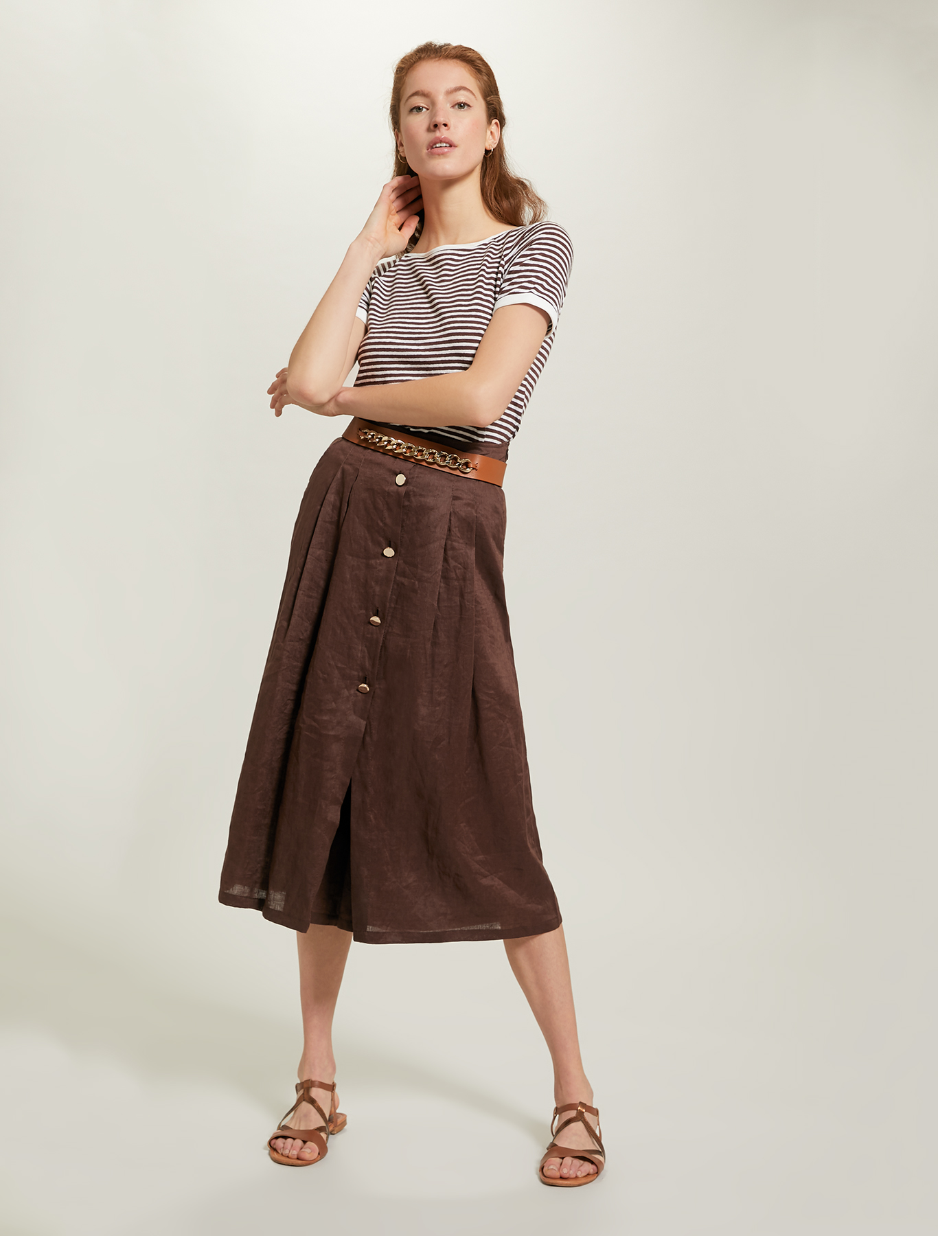 Pure linen culottes, brown - Pennyblack Pure linen culottes - brown - pennyblack