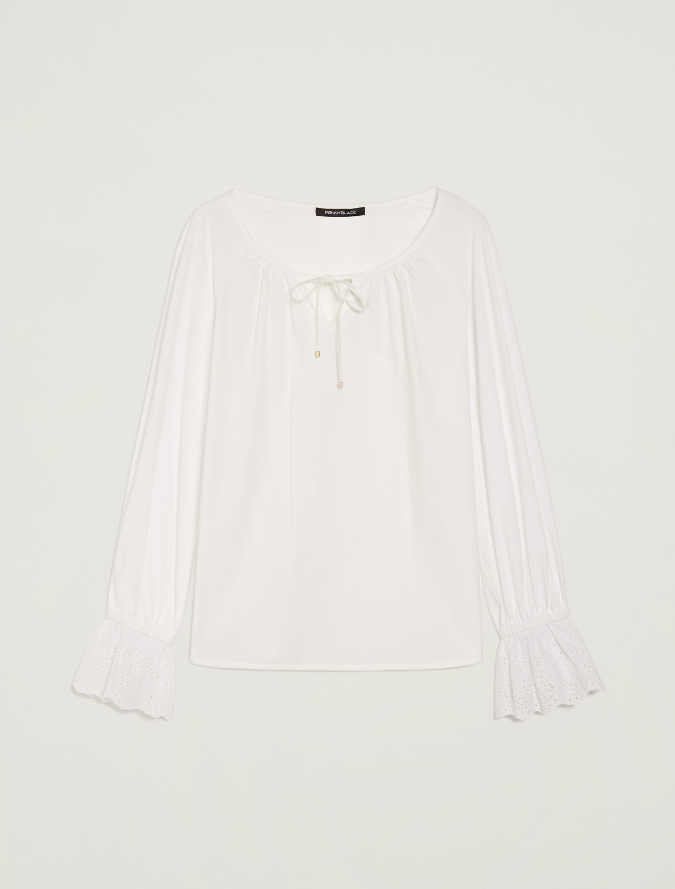 Blusa in popeline e jersey, bianco ottico - Pennyblack Blusa in popeline e jersey - bianco ottico - pennyblack