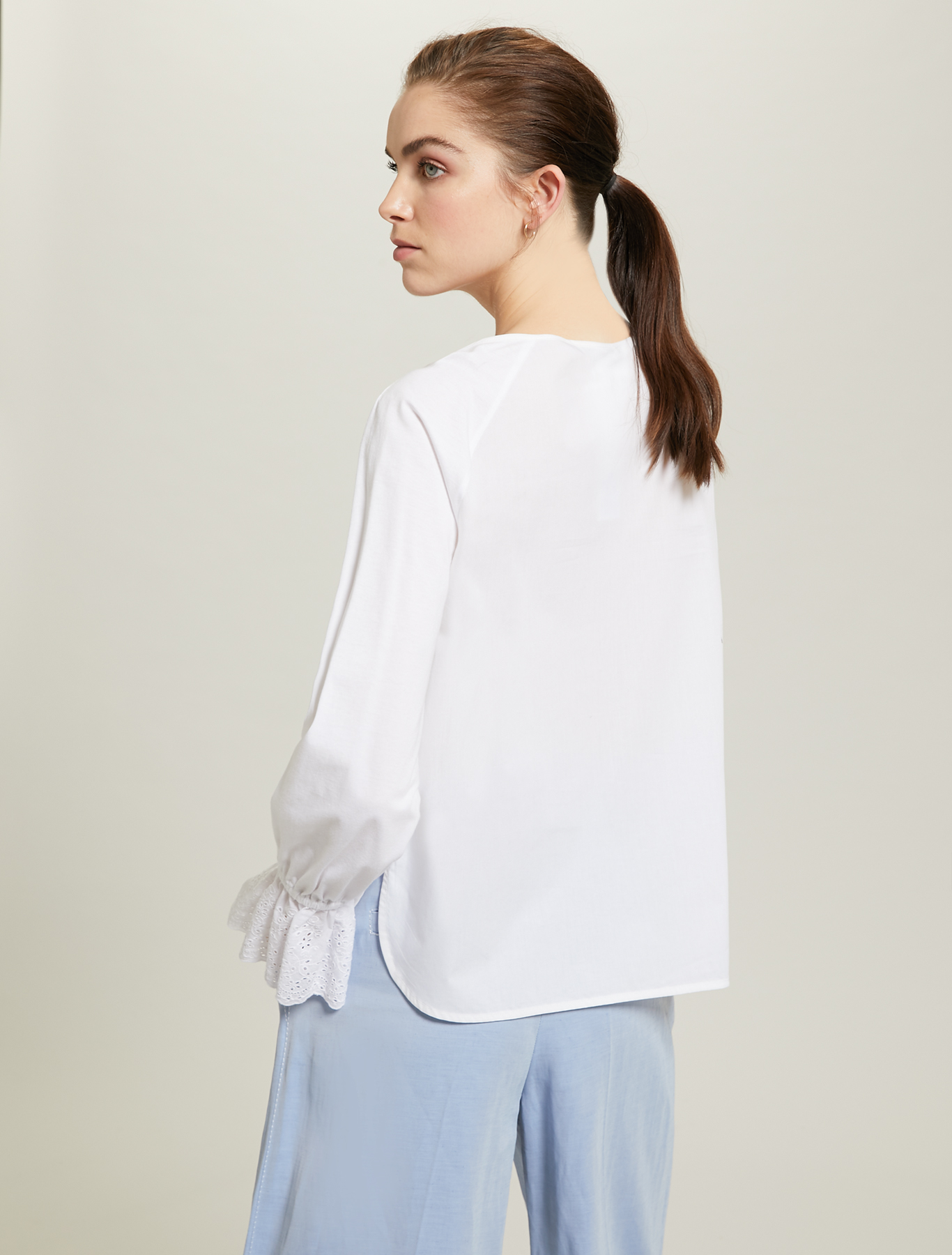 Blusa in popeline e jersey, bianco ottico - Pennyblack Blusa in popeline e jersey - bianco ottico - pennyblack