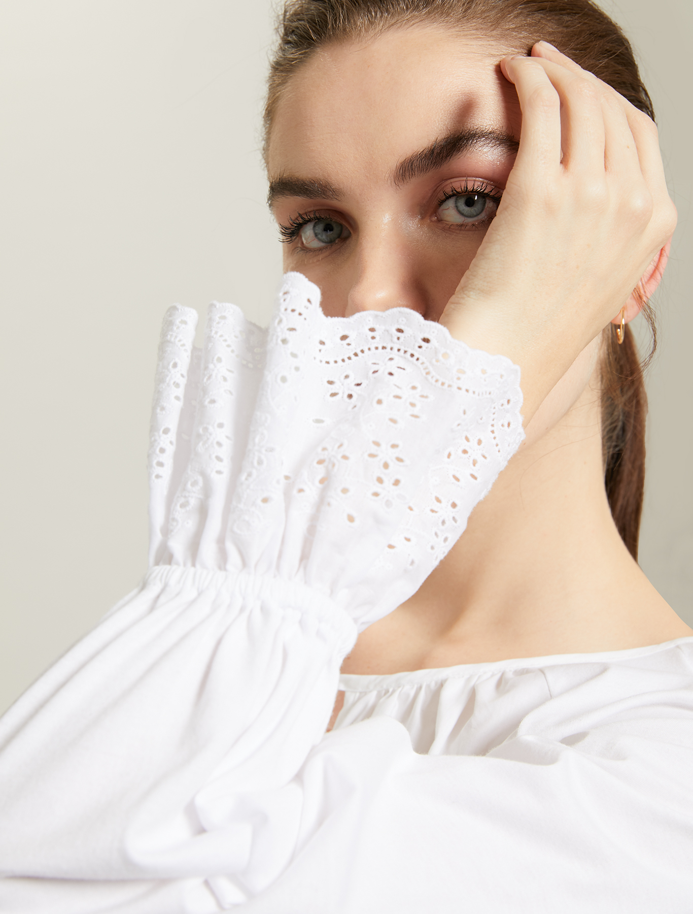 Blusa in popeline e jersey, bianco ottico - Pennyblack Blusa in popeline e jersey - bianco ottico - pennyblack