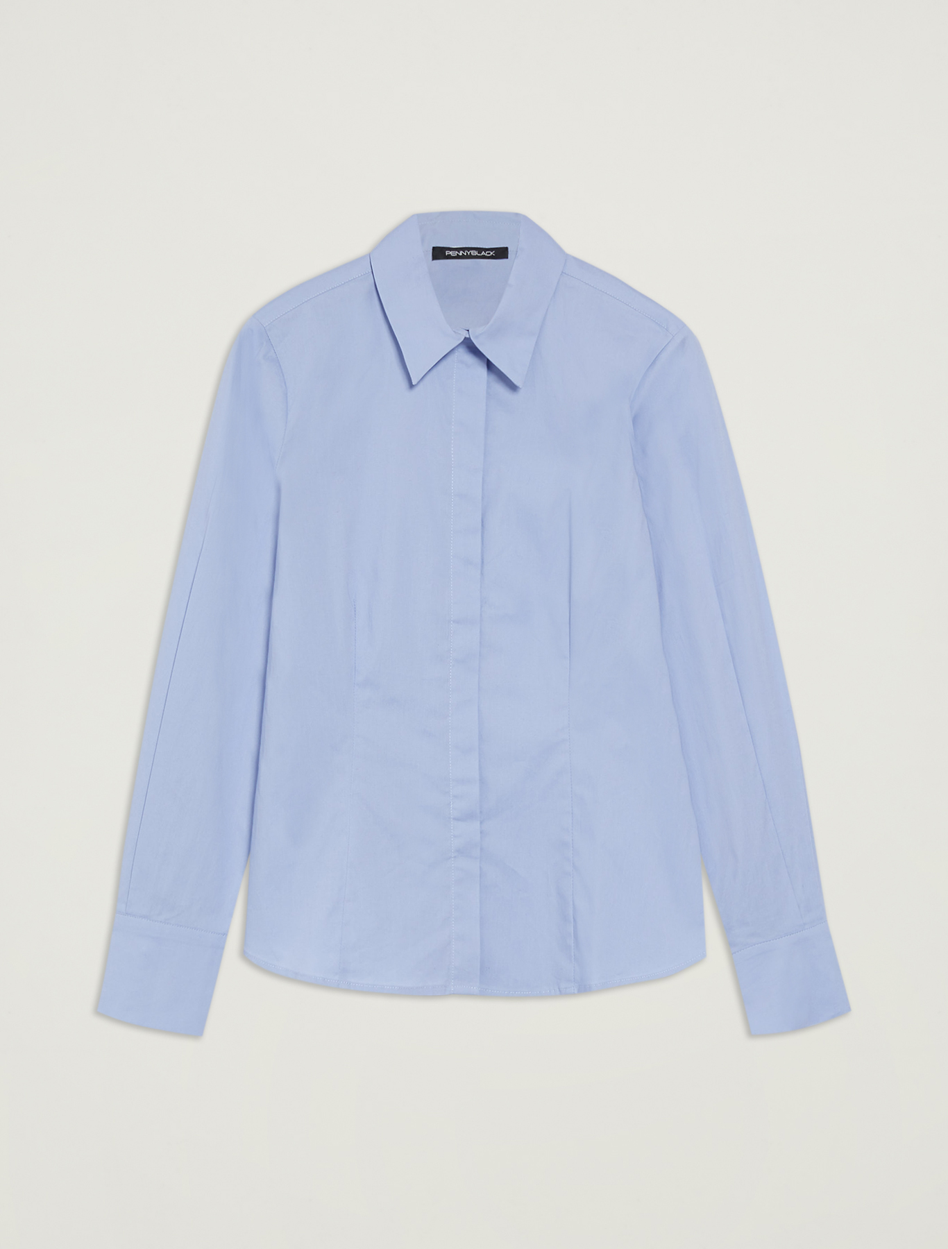 Slim-fit, cotton shirt, light blue - Pennyblack Slim-fit, cotton shirt - light blue - pennyblack