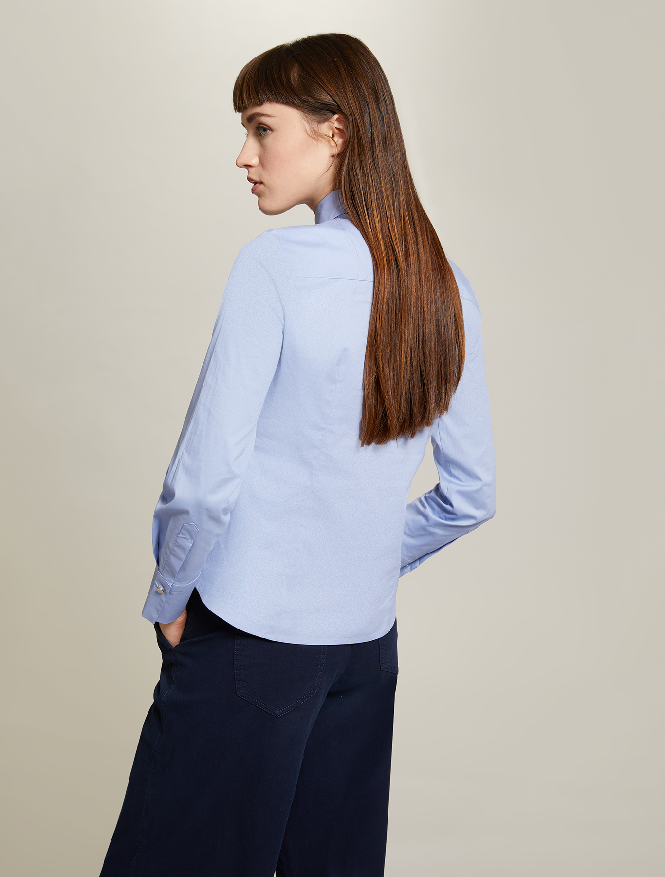 Slim-fit, cotton shirt, light blue - Pennyblack Slim-fit, cotton shirt - light blue - pennyblack