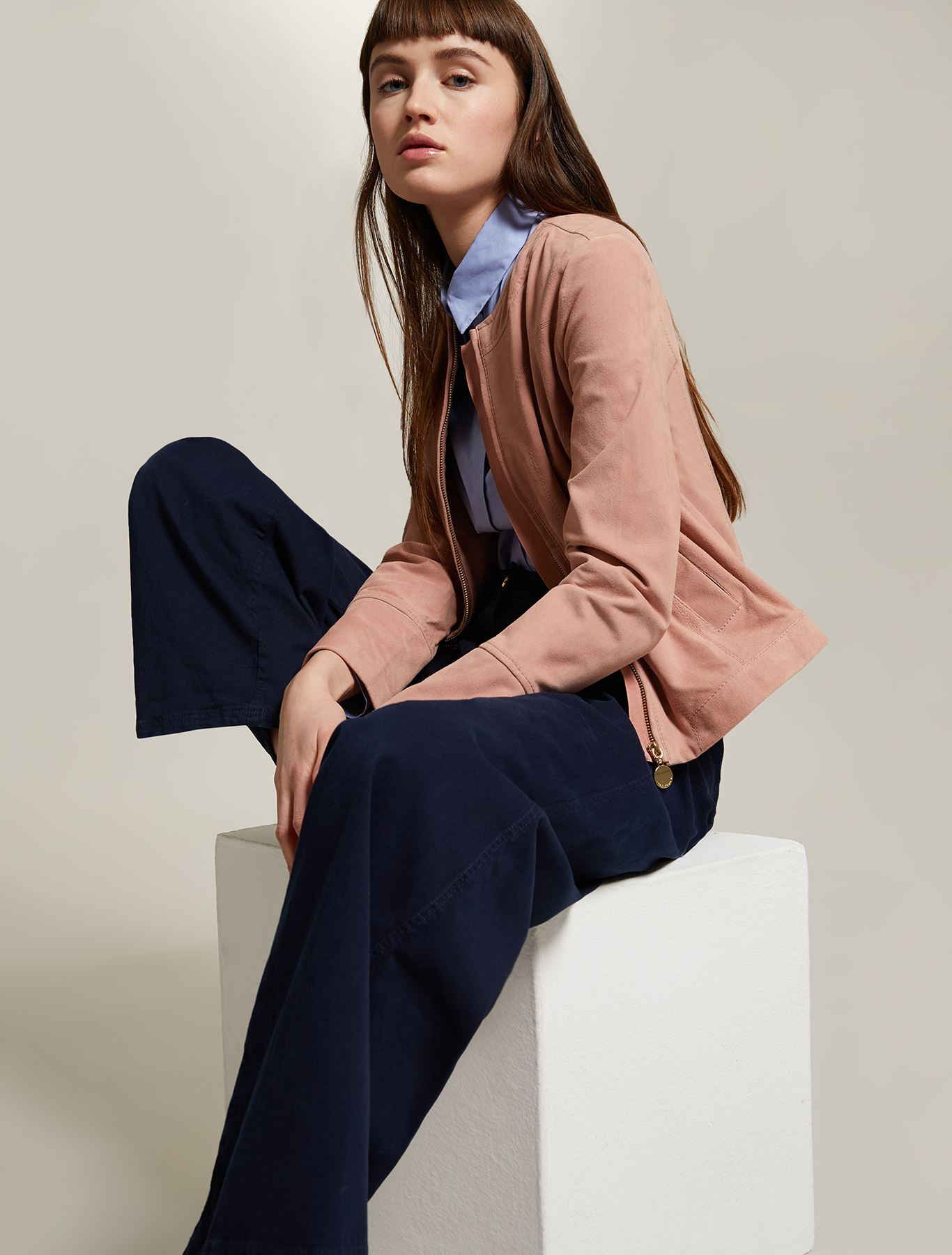 Slim-fit, cotton shirt, light blue - Pennyblack Slim-fit, cotton shirt - light blue - pennyblack